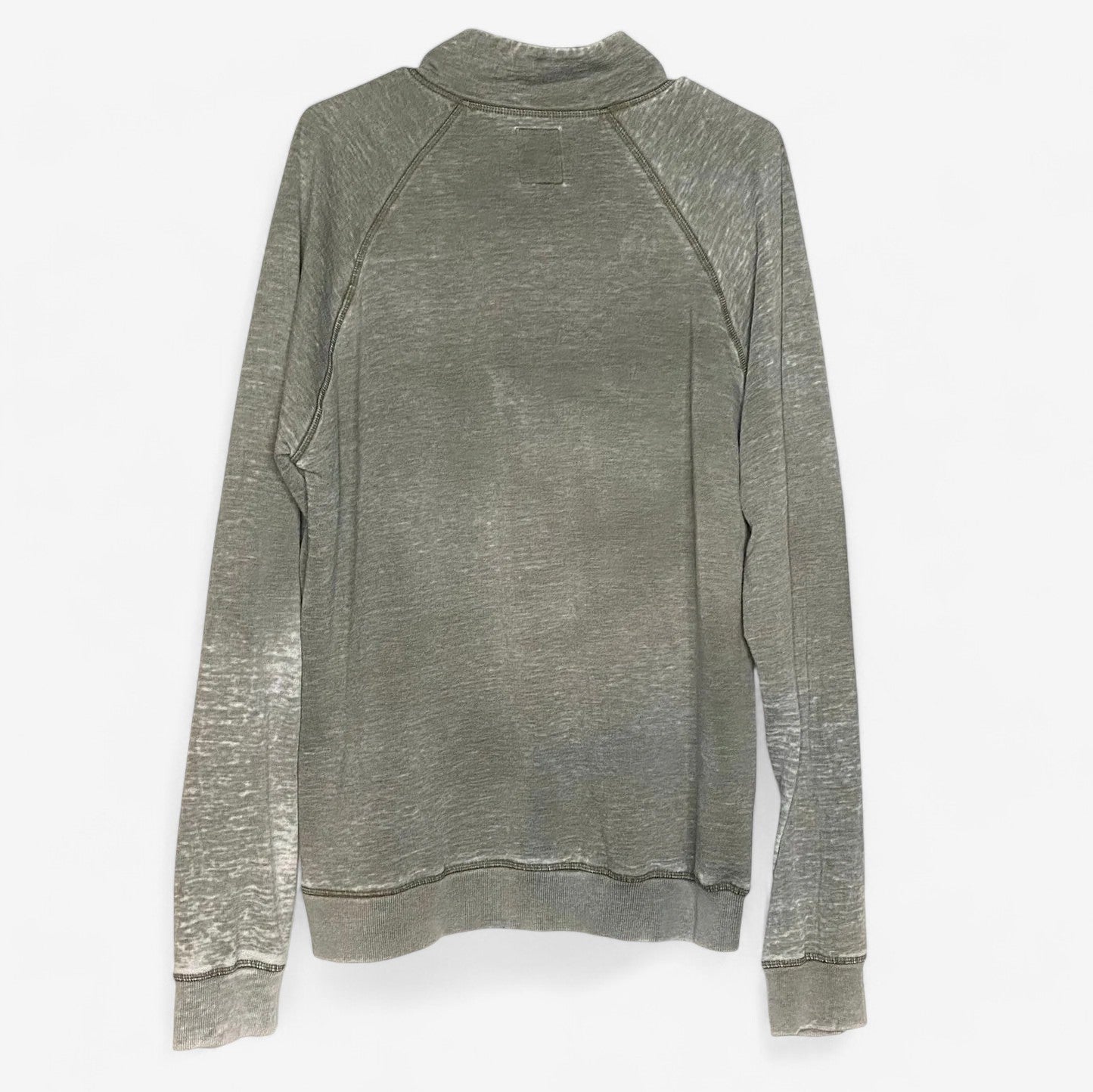 Copper Oak Men's Distressed Green Button Neck Sweater - Size L