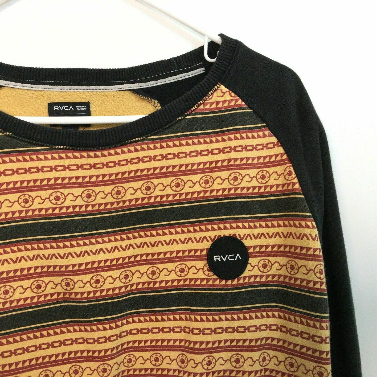 Cozy RVCA Mens Multicolor Geometric Print Pullover Sweatshirt L Long Sleeve -  | Buy at Parsimony Shoppes