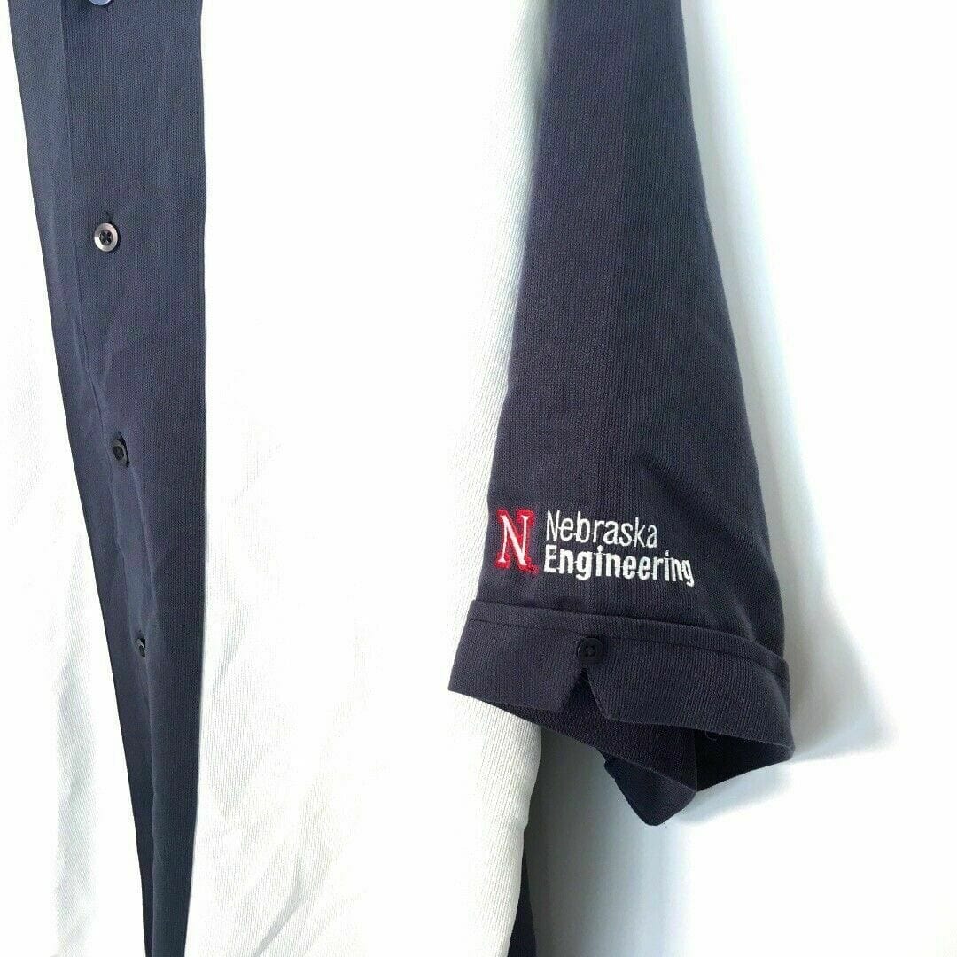 Cubavera Mens Size L Blue White Casual Shirt Colorblock Button-Up S/s Nebraska - | Buy at Parsimony Shoppes