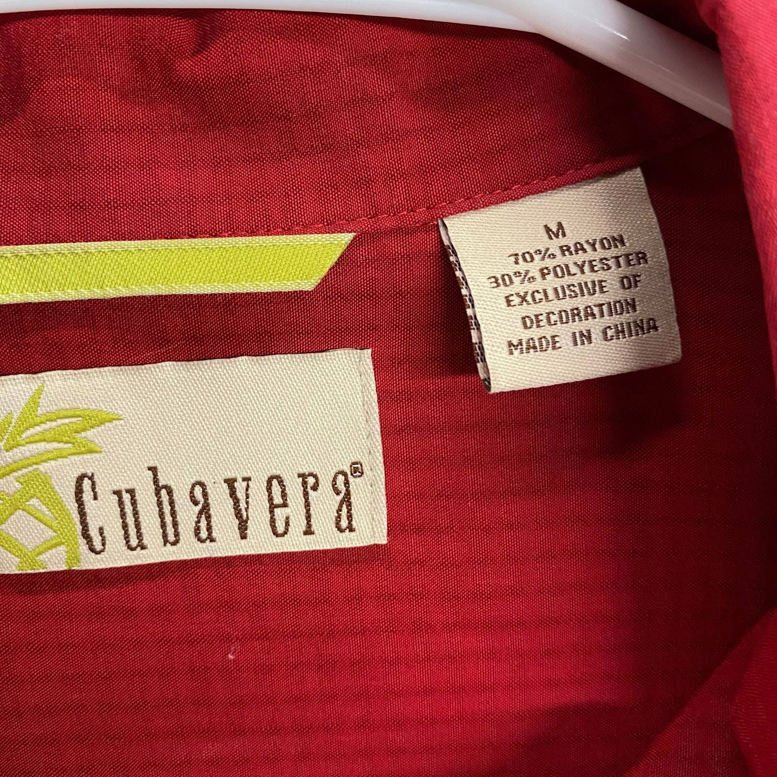 Cubavera Mens Size M Crimson Red ‘Sinfonia’ Casual Shirt Button-Up S/s Pre-Owned -  | Buy at Parsimony Shoppes