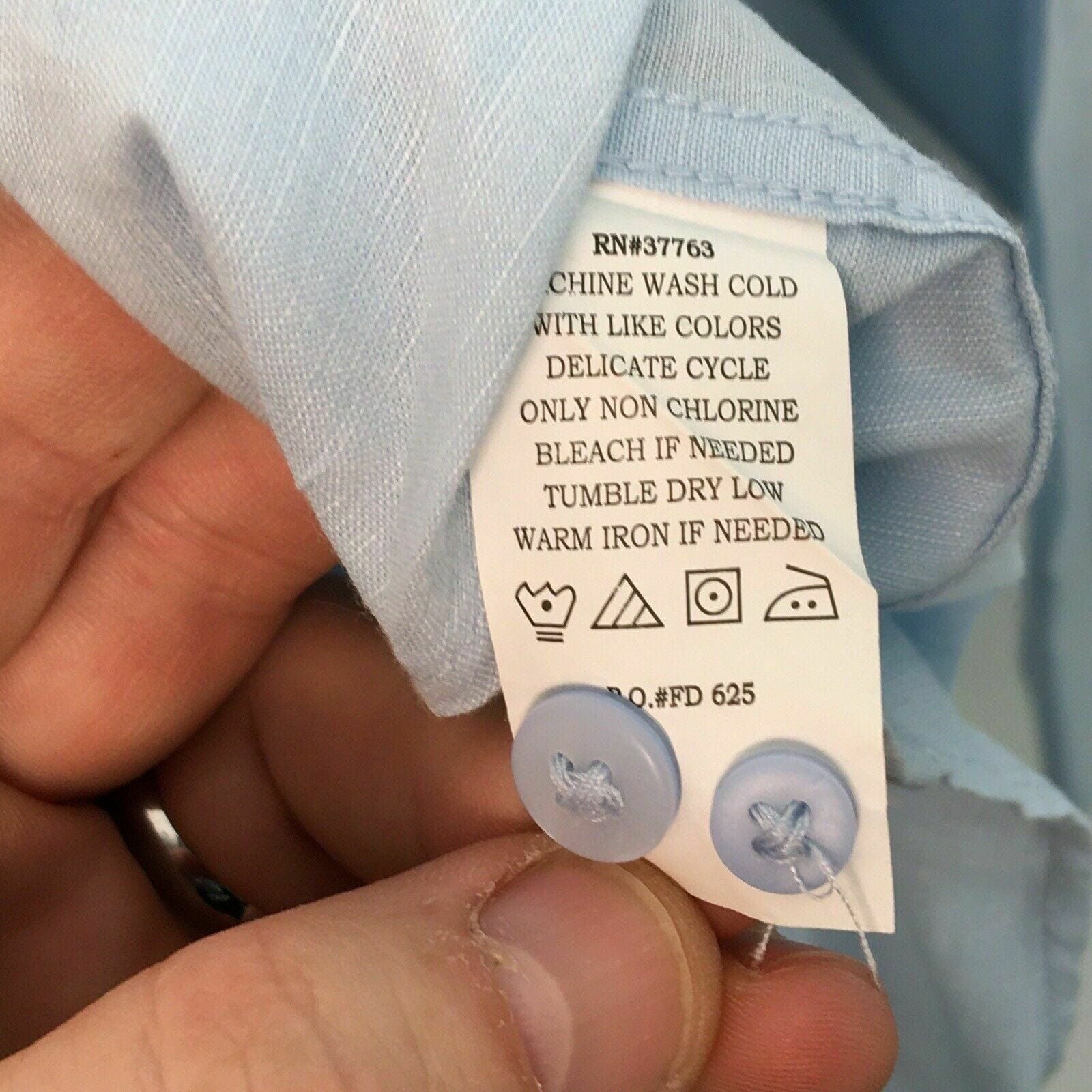 Cubavera Mens Size XL Blue Linen Blend Shirt Button-Up L/s -  | Buy at Parsimony Shoppes