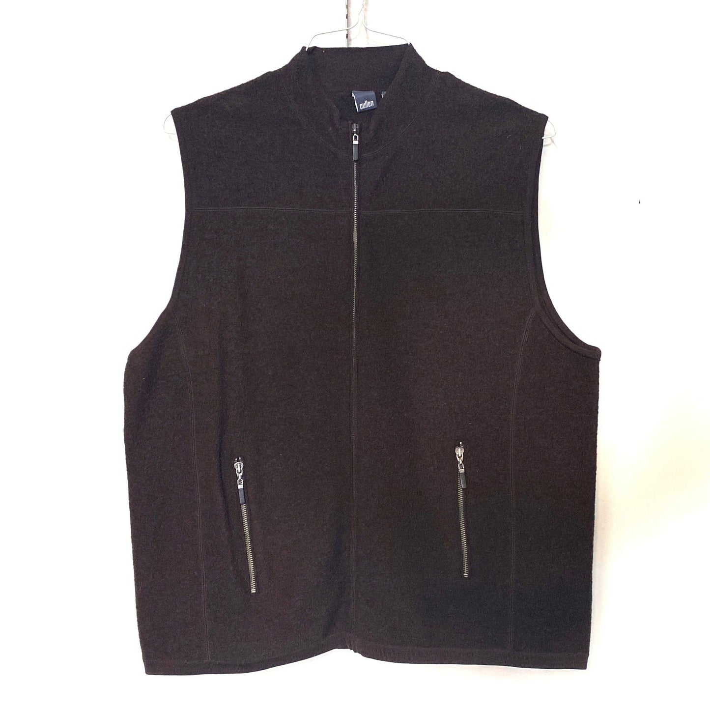 Cullen Mens Size XL Brown 100% Wool Vest Full Zip - | Buy at Parsimony Shoppes