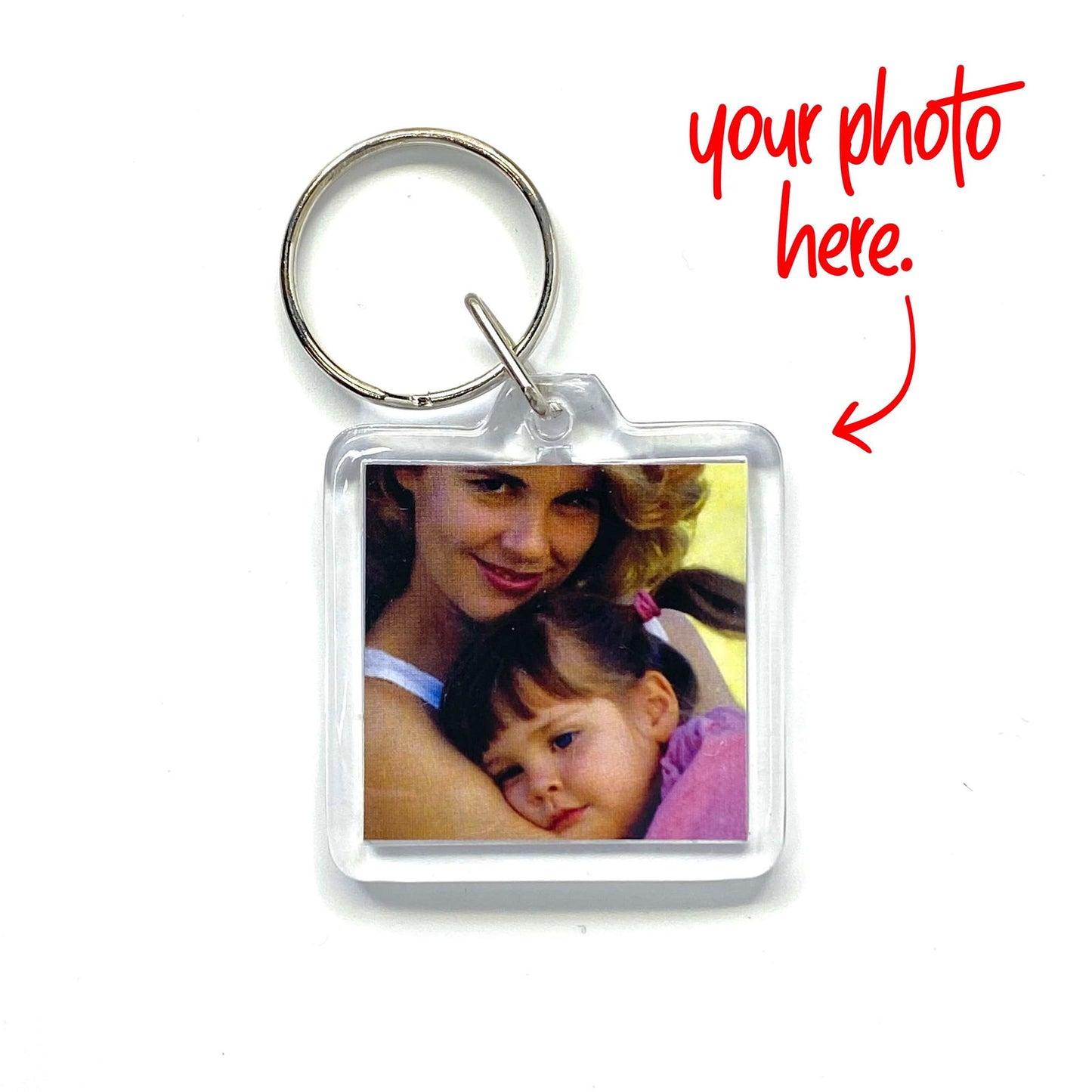 Customizable “Your Image” Souvenir Keychain Key Ring Square Clear Acrylic - | Buy at Parsimony Shoppes