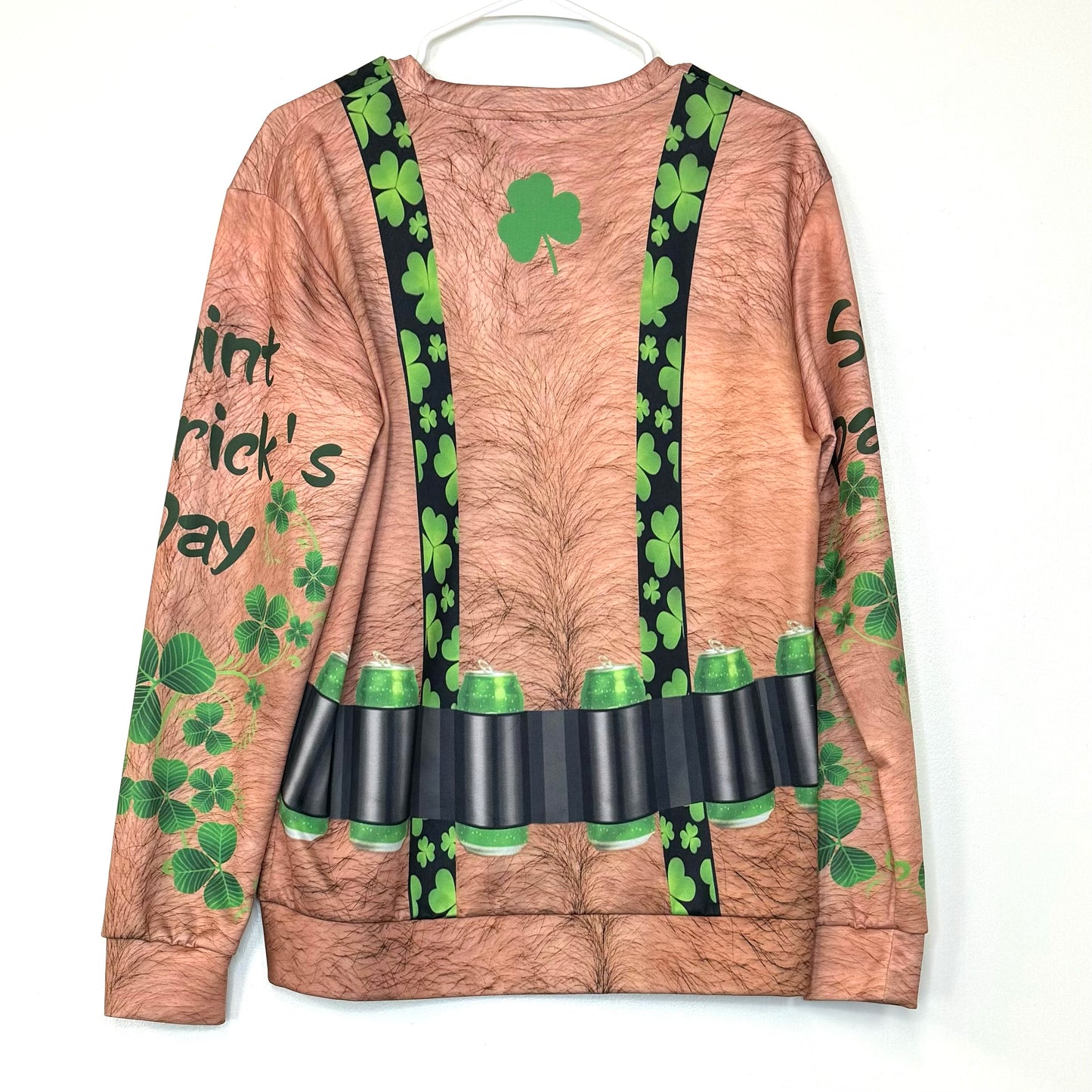 St. Patrick's Day Men's Novelty Pullover Sweatshirt - Size M - Multicolor