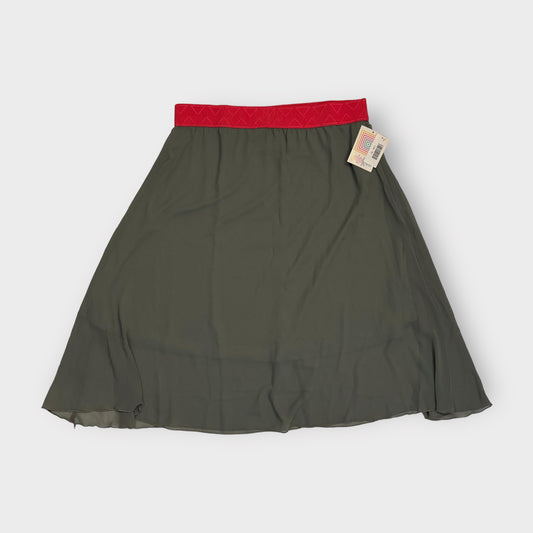 LuLaRoe Lined Lola Skirt | XL | Pink/Gray Colorblock | NWT