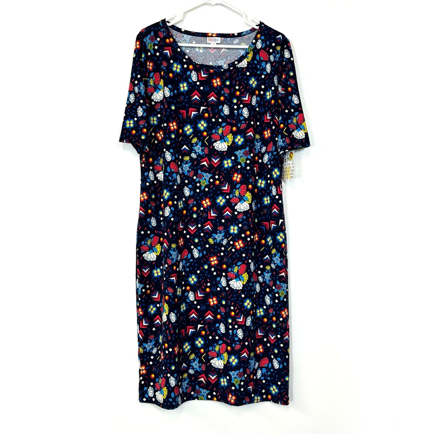 LuLaRoe Julia Bodycon Dress | 3XL (24-26) | Blue Floral Print | NWT