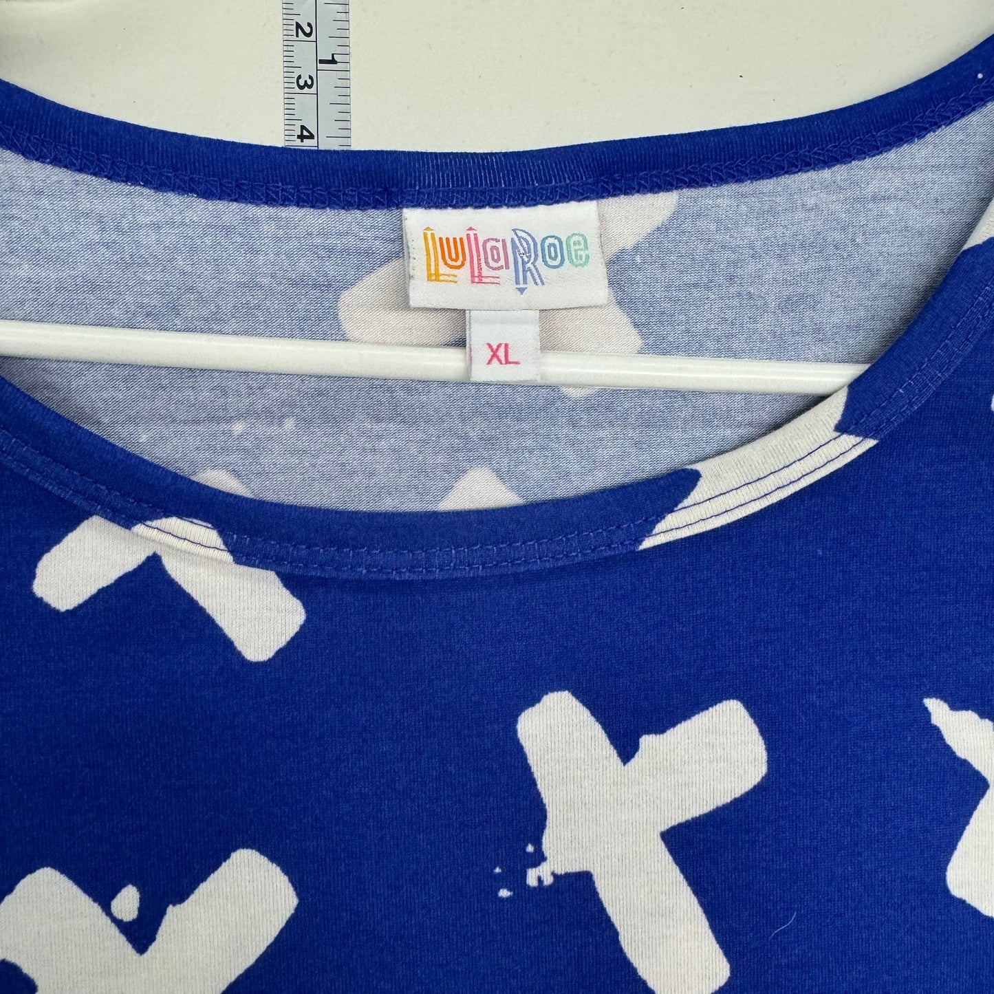 LuLaRoe Julia Bodycon Dress | XL (16-18) | Blue/White | Floral | Pre-Owned