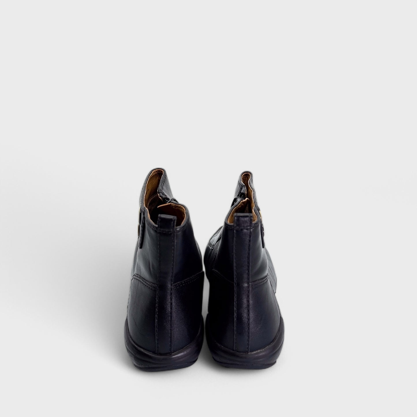 Easy Spirit ESCACTOU Ankle Boots - 7M - Black Faux Leather - Side Zip & Button Detail - NIB