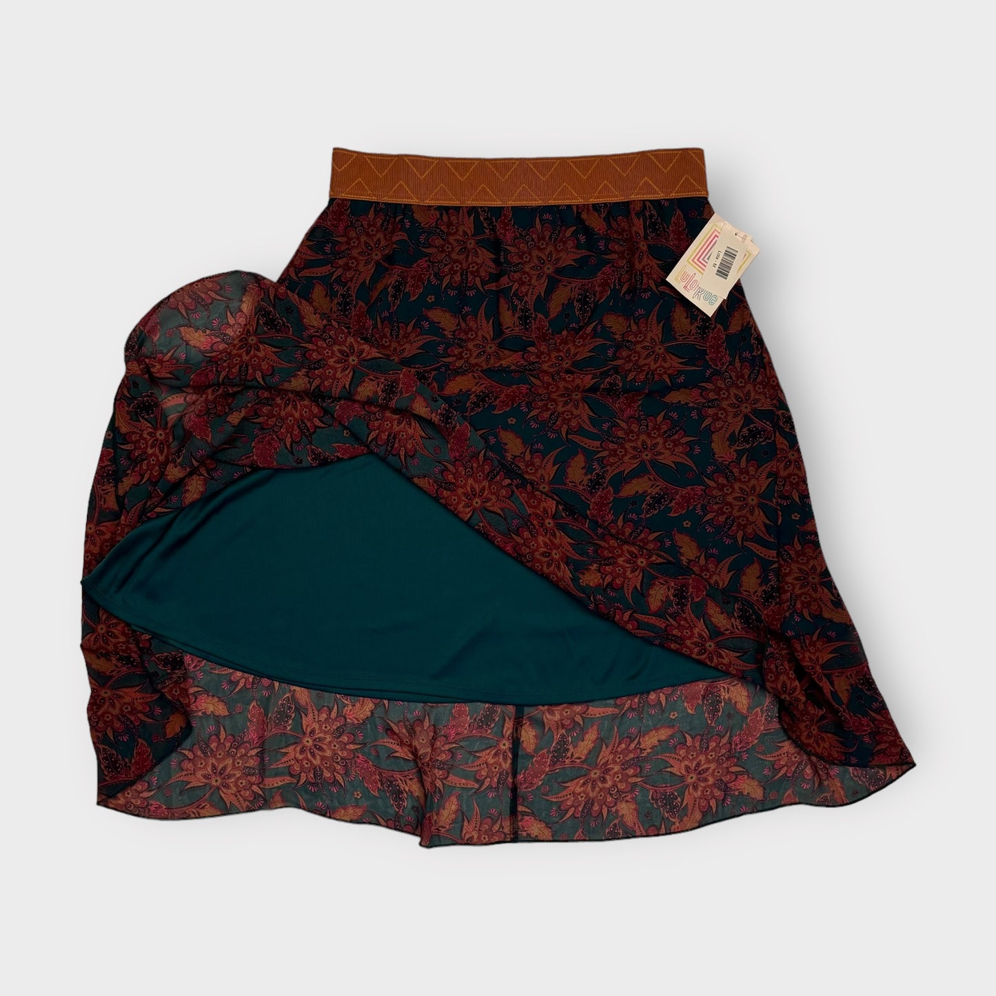 LuLaRoe Lined Lola Skirt | M | Yellow/Purple/Blue Floral | NWT