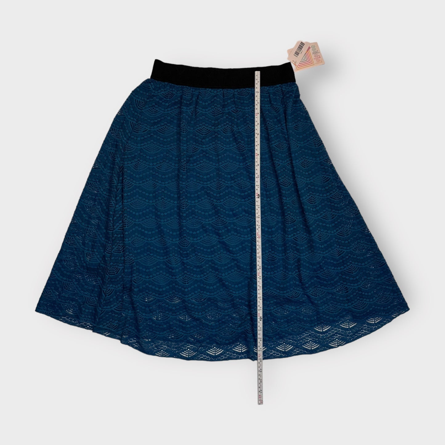 LuLaRoe Lined Lace Lola Skirt | S | Blue/black | NWT