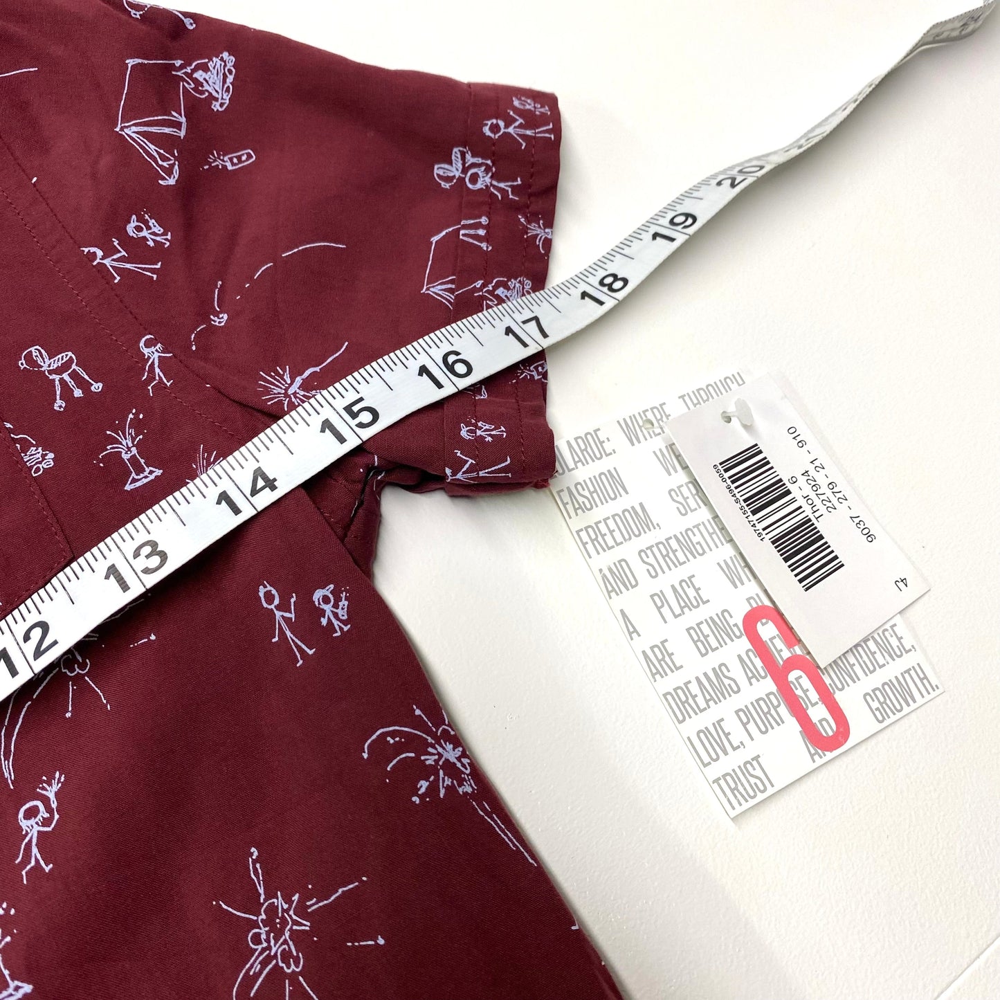 LuLaRoe Boys 6 Brick Red ‘Thor’ Camping Shirt S/s Button-Up NWT