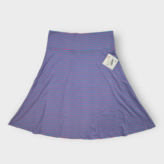 LuLaRoe Azure A-Line Skirt | 2XL (18-20)| Light Blue/Magenta Striped | NWT