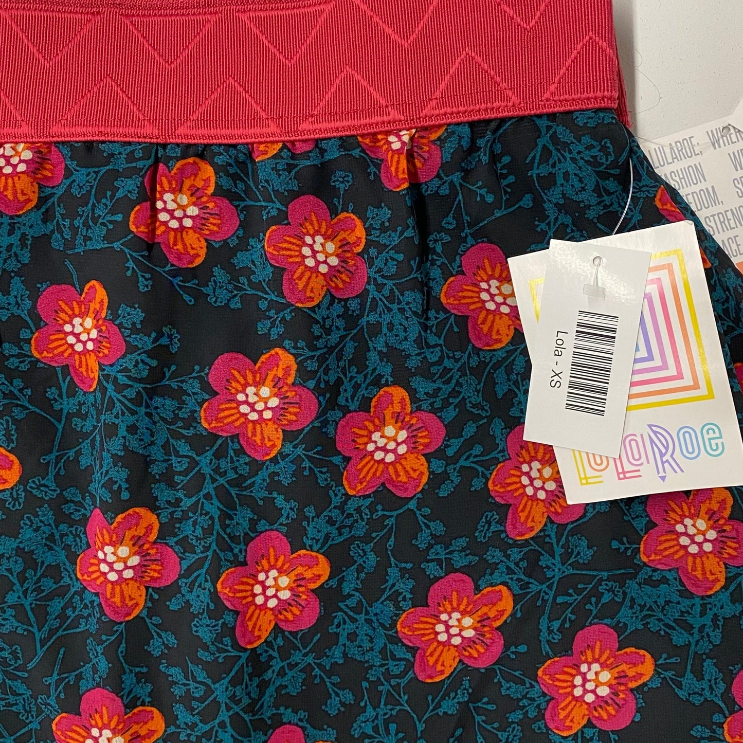LuLaRoe Lined Skirt | XS | Pink/Blue/green Floral | NWT