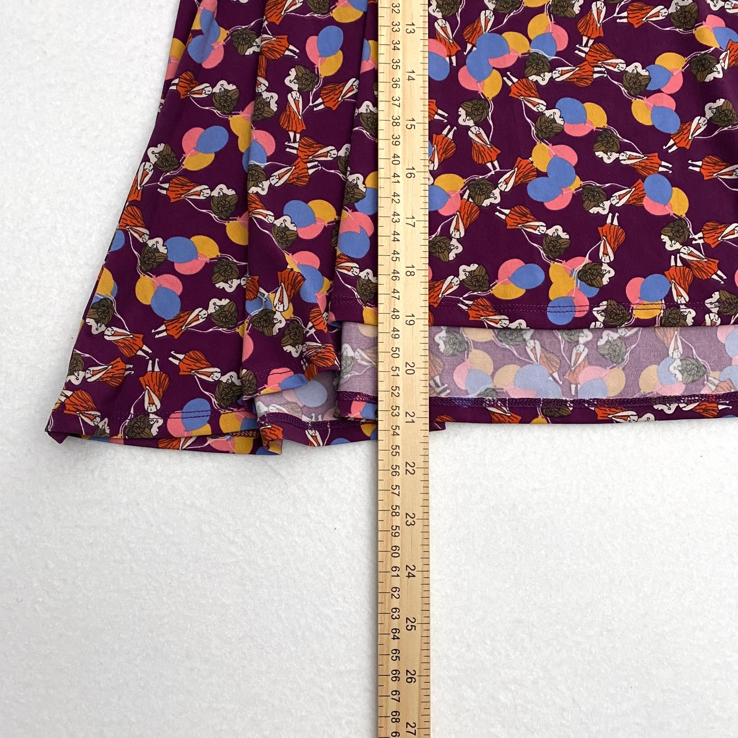 LuLaRoe Kids Azure A-Line Skirt | 12 (12-14) | Purple/Multicolor Girl w/Balloons | NWT