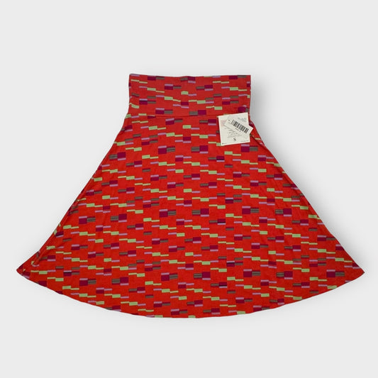 LuLaRoe Azure A-Line Skirt | S (2-4) | Orange/multicolor Geometric | NWT