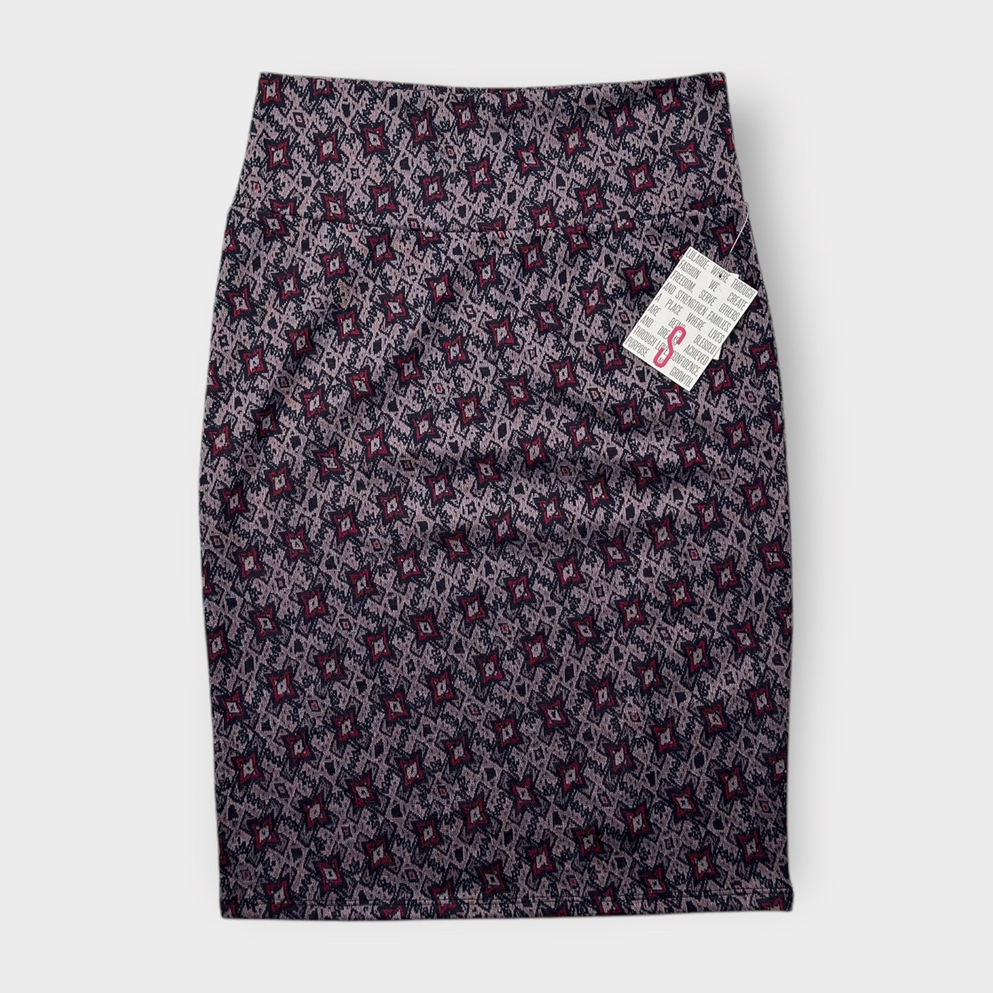 LuLaRoe Cassie Pencil Skirt - Purple Ornate Geometric - Women's S (4-6) - NWT