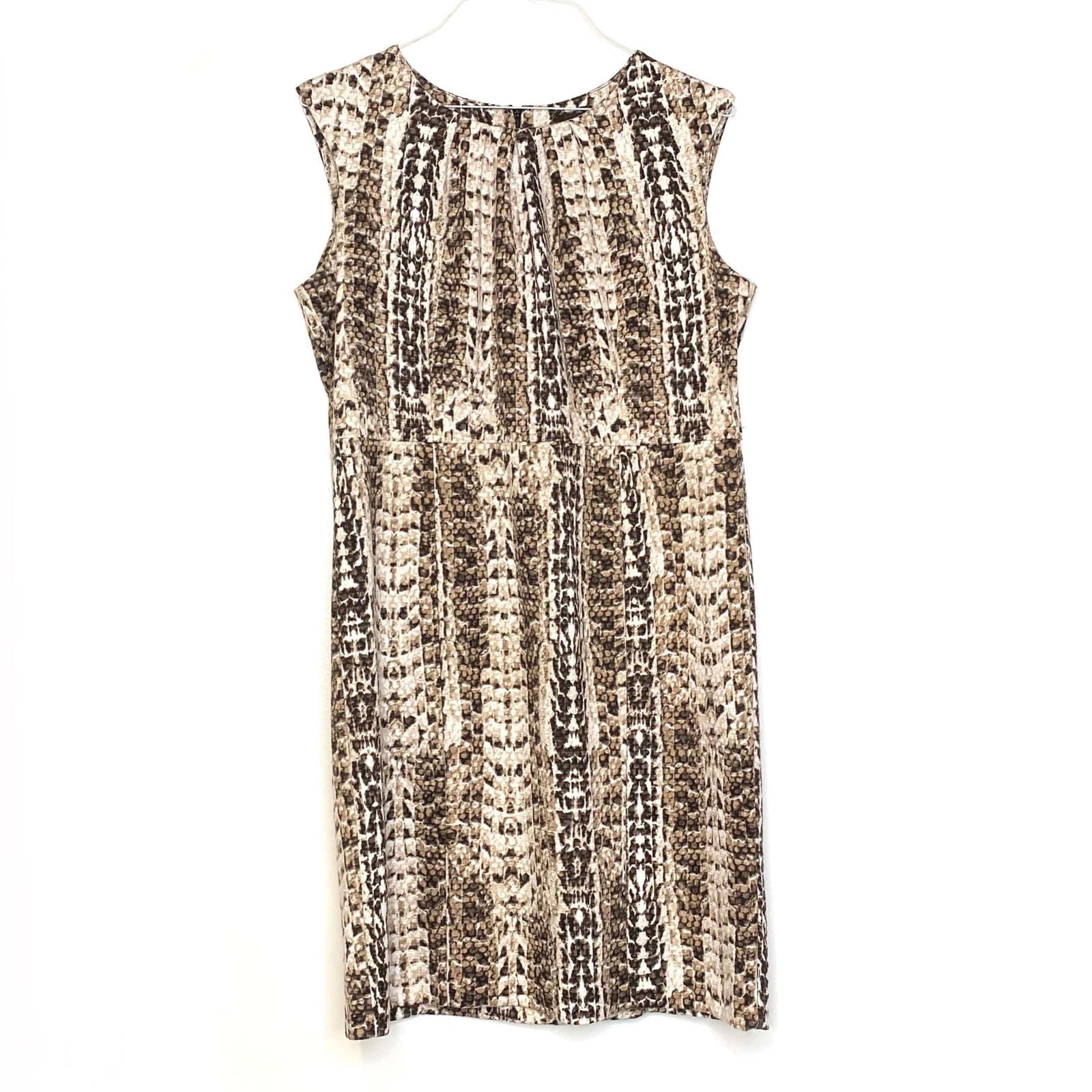 Dana Buchman Womens Size 14 Beige/Brown Dress Snake Print Knee Length Parsimony Shoppes Dana Buchman Womens Size 14 Beige/Brown Dress Snake Print Knee Length Parsimony Shoppes