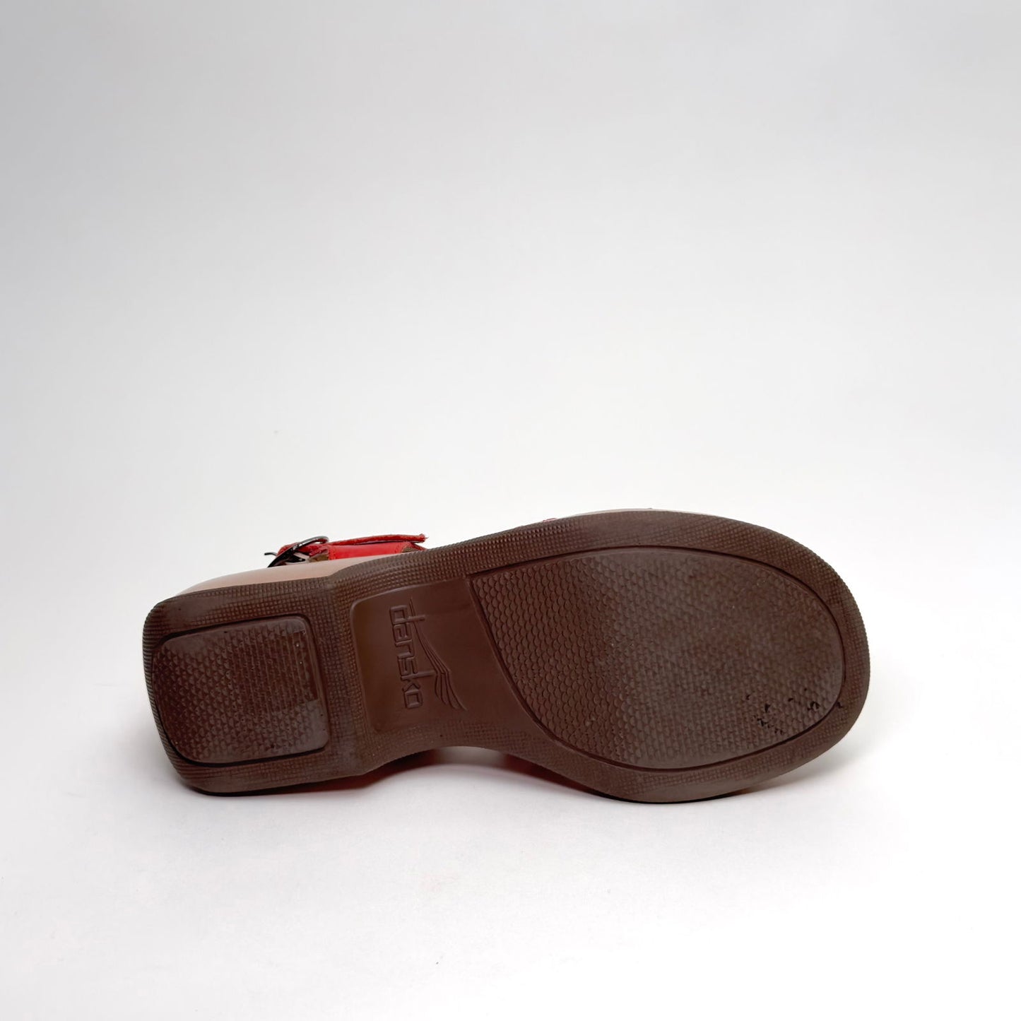 Dansko Womens Red Leather Strappy Sandals | EU 40 (US 9.5-10) | Adjustable Ankle Strap | Made in Morocco - | Buy at Parsimony Shoppes