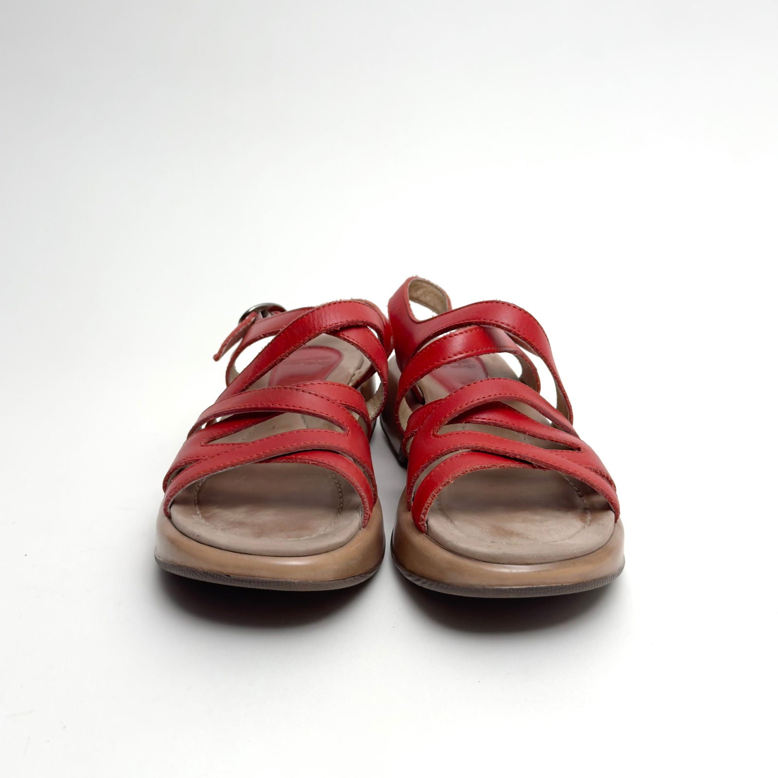 Dansko Womens Red Leather Strappy Sandals | EU 40 (US 9.5-10) | Adjustable Ankle Strap | Made in Morocco -  | Buy at Parsimony Shoppes