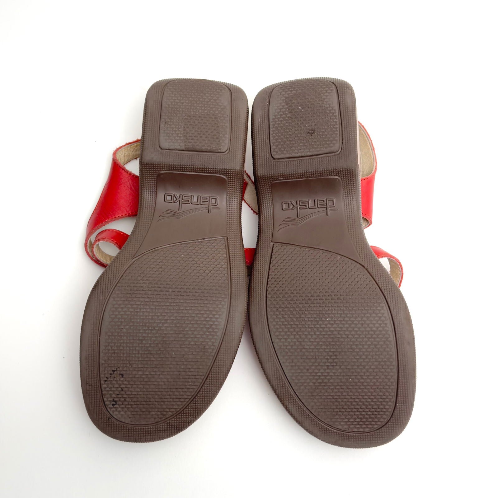 Dansko Womens Red Leather Strappy Sandals | EU 40 (US 9.5-10) | Adjustable Ankle Strap | Made in Morocco -  | Buy at Parsimony Shoppes