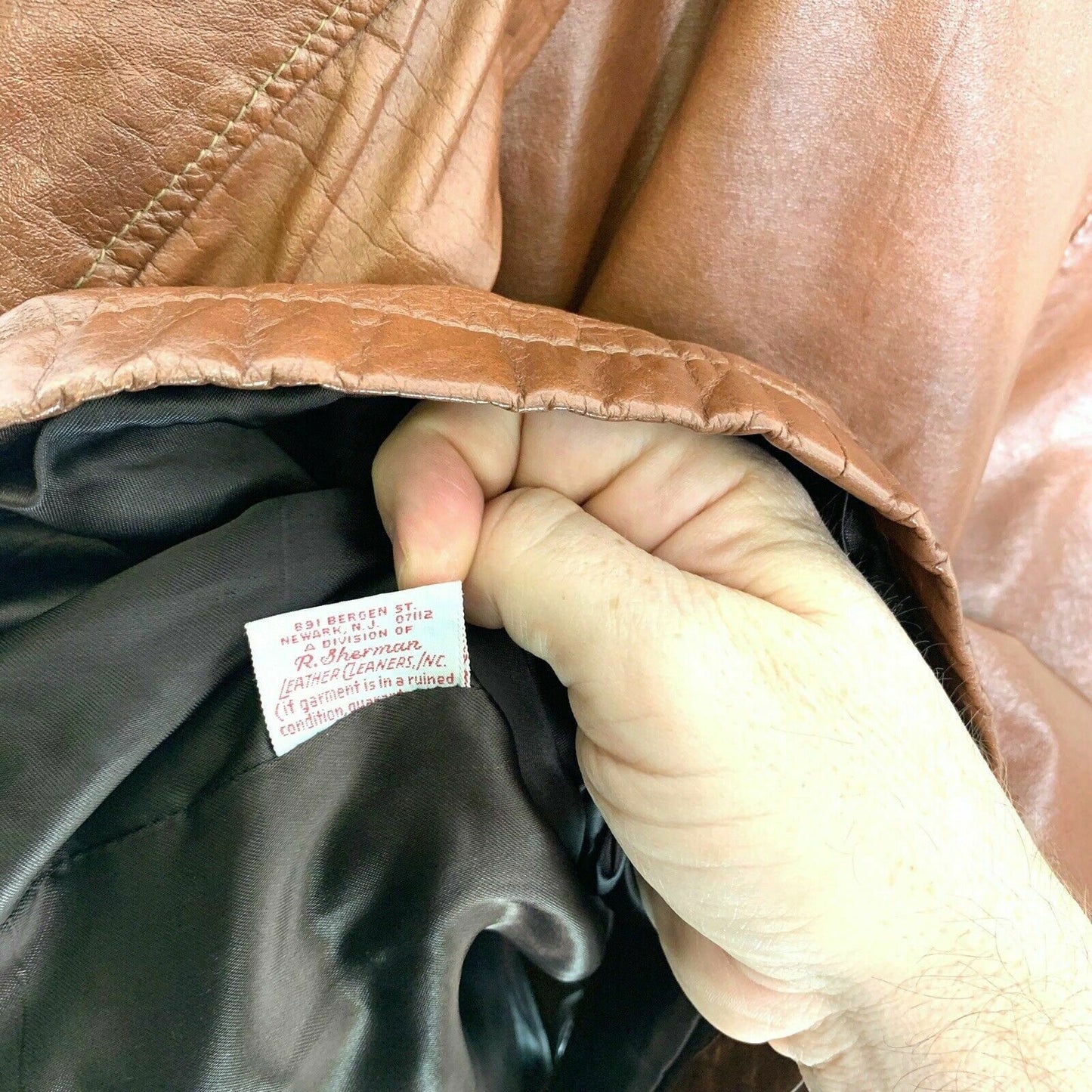 De Long Vintage Brown Cowhide Leather Coat Jacket | Size 42 (L) | Button Closure | VGC - | Buy at Parsimony Shoppes