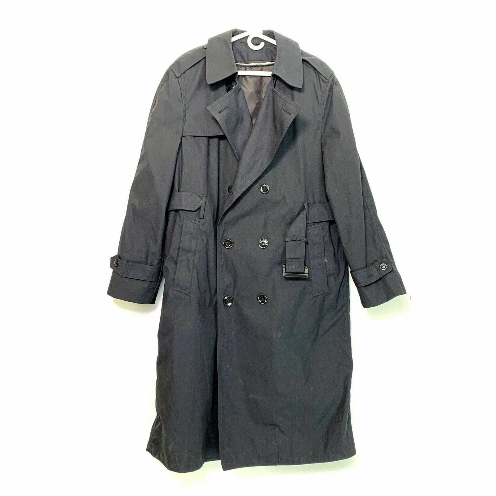 Army black all weather coat top