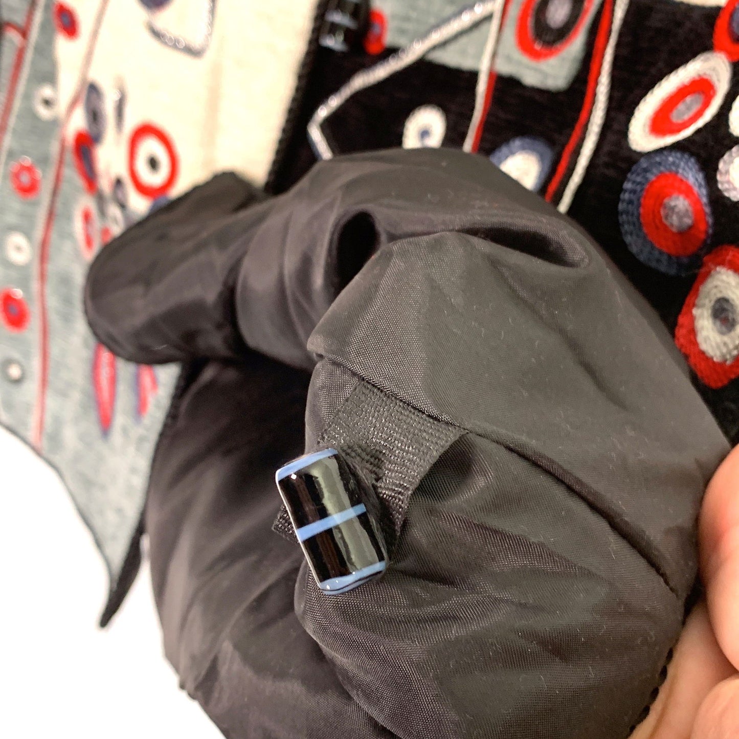 Delightful Indigo Moon Womens Jacket Size Medium Gray/Black/Red Embroidered & Embellished Button-Up - | Buy at Parsimony Shoppes
