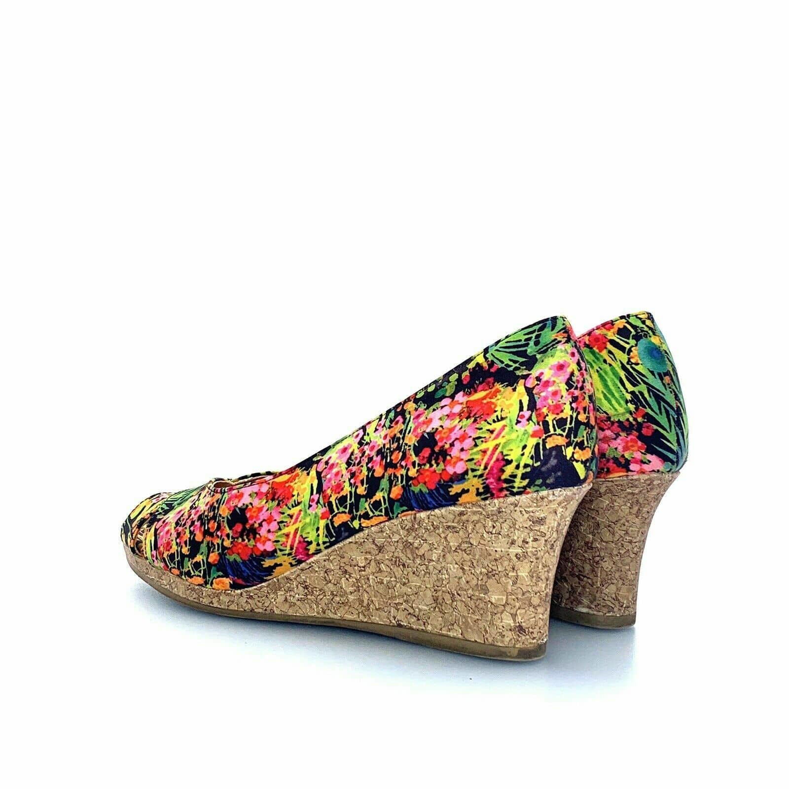 Dexflex Comfort Womens Wedge Heels | Size 12 | Floral Print | Open Toe | Cork Heel -  | Buy at Parsimony Shoppes