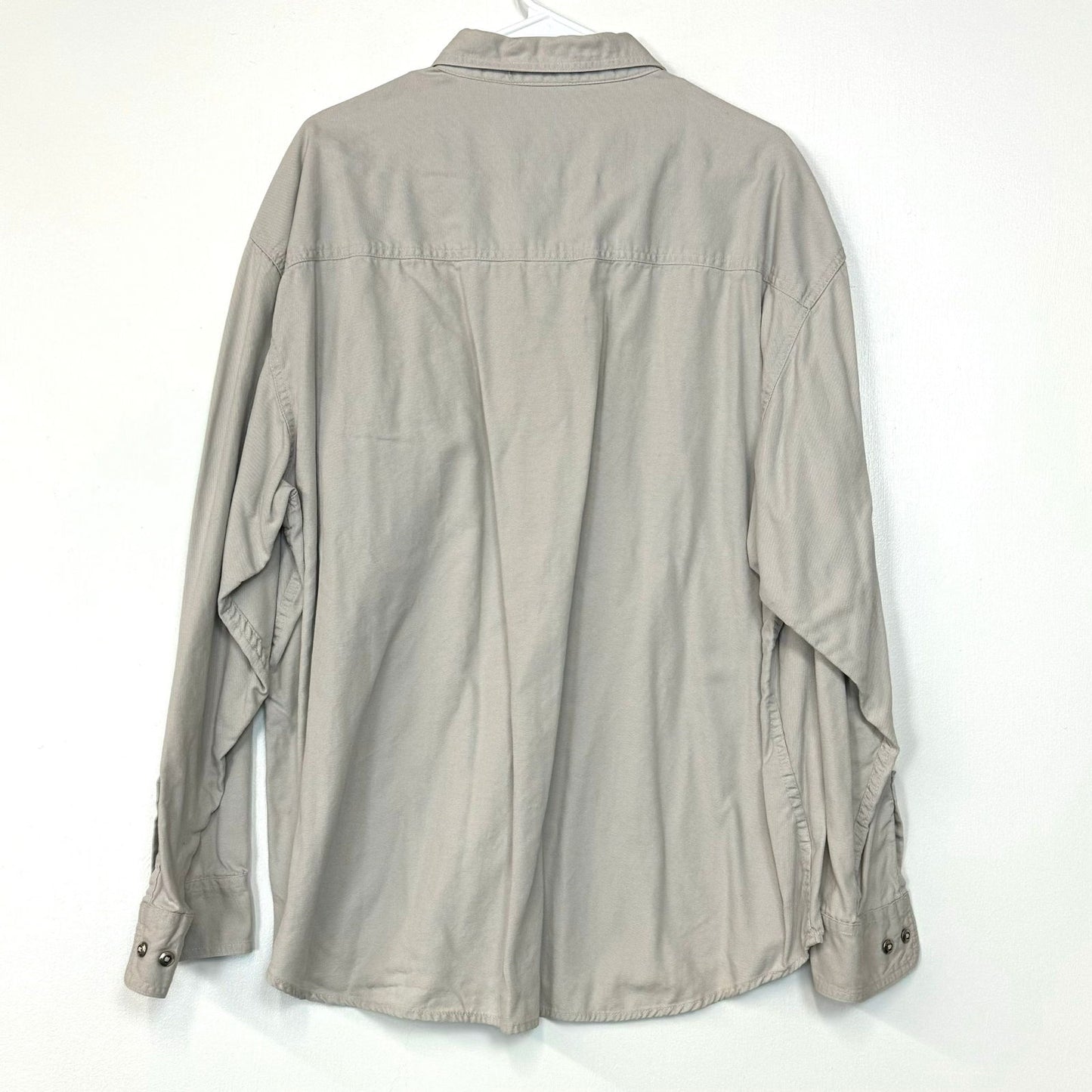 Dick Idol | Mens Canvas Pullover 1/2 Button-Up Shirt | Color: Beige | Size: XL | Pre-Owned - | Buy at Parsimony Shoppes