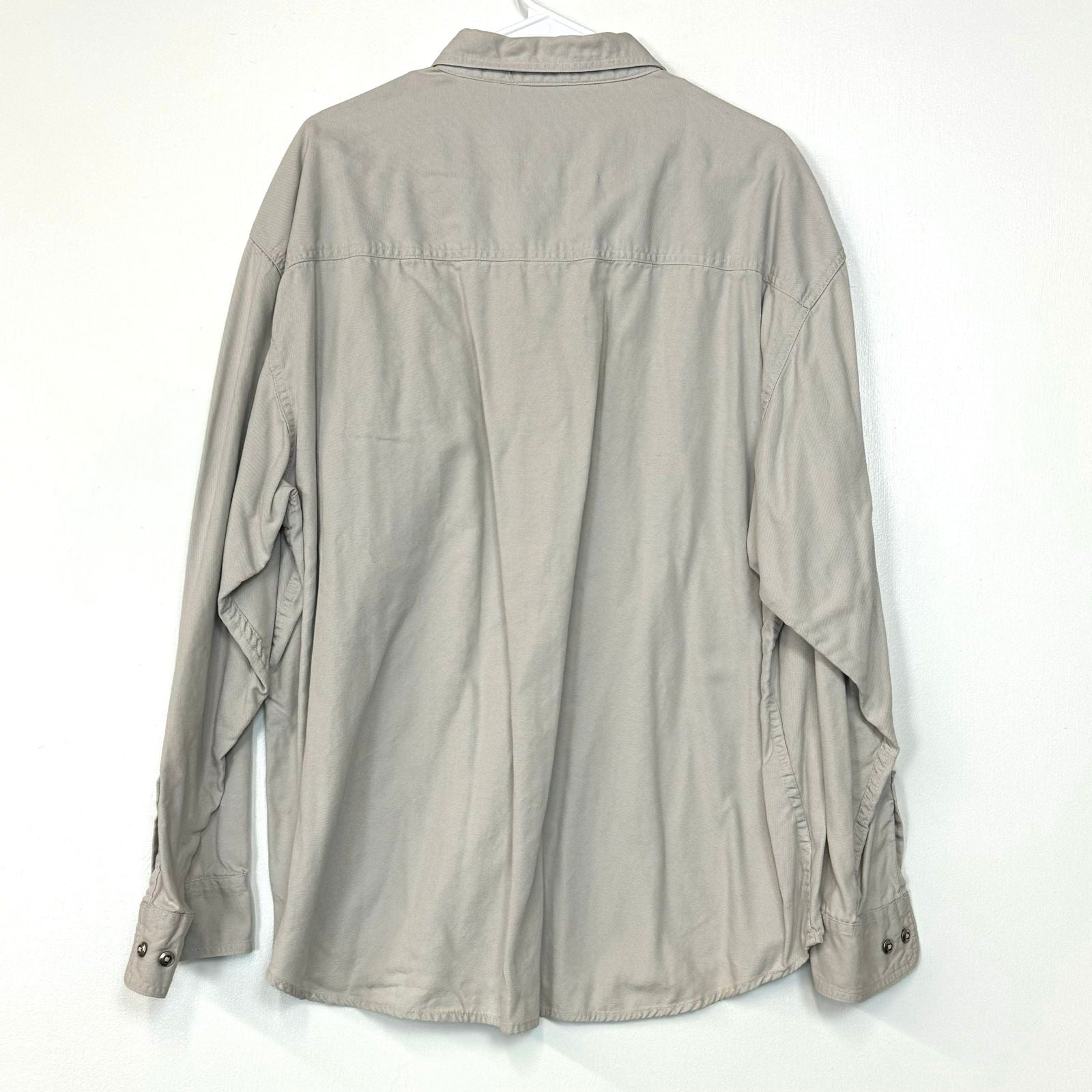 Dick Idol | Mens Canvas Pullover 1/2 Button-Up Shirt | Color: Beige | Size: XL | Pre-Owned -  | Buy at Parsimony Shoppes