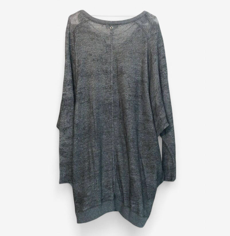Diesel Women's D-Kasumi-B V-Neck Batwing Dress - Size S - Gray Distressed