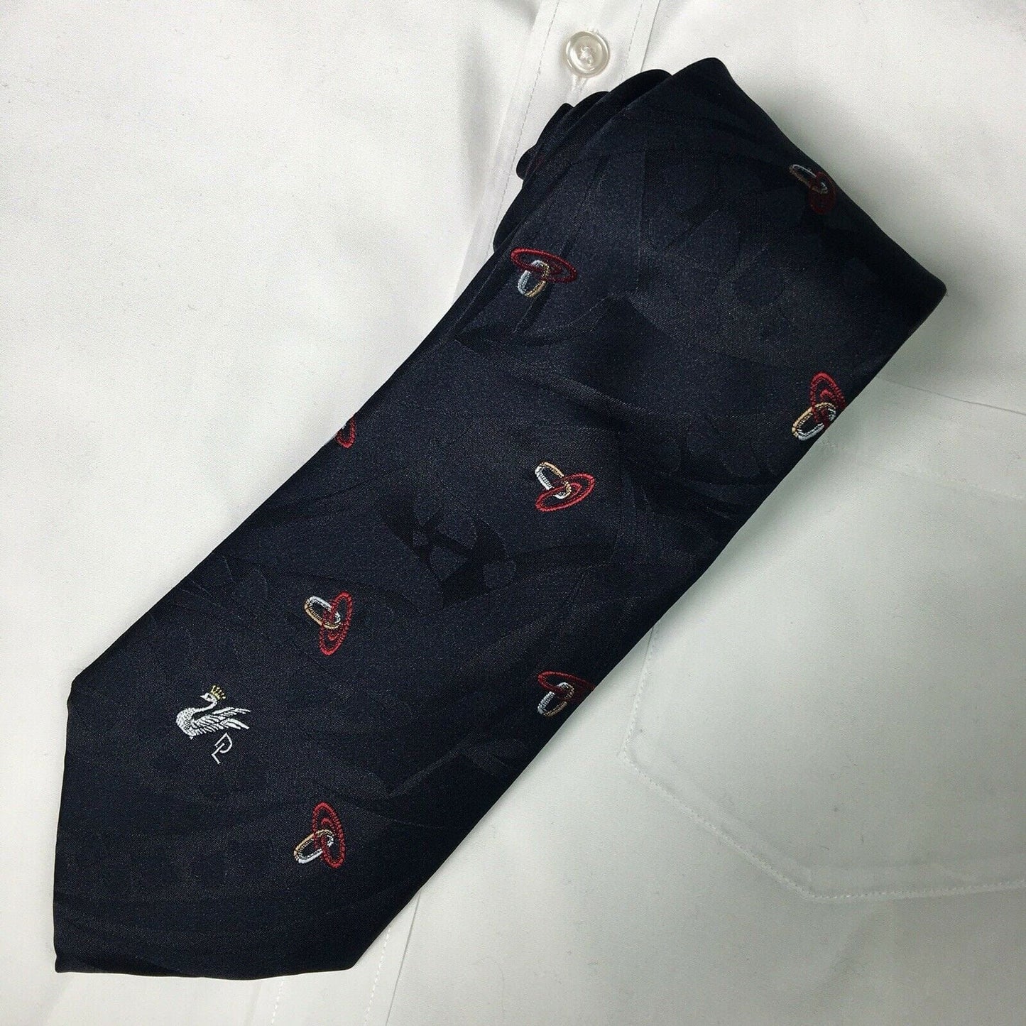 Don Loper Beverley Hills Mens Deep Blue Patterned Polyester/Silk Neck Tie - | Buy at Parsimony Shoppes