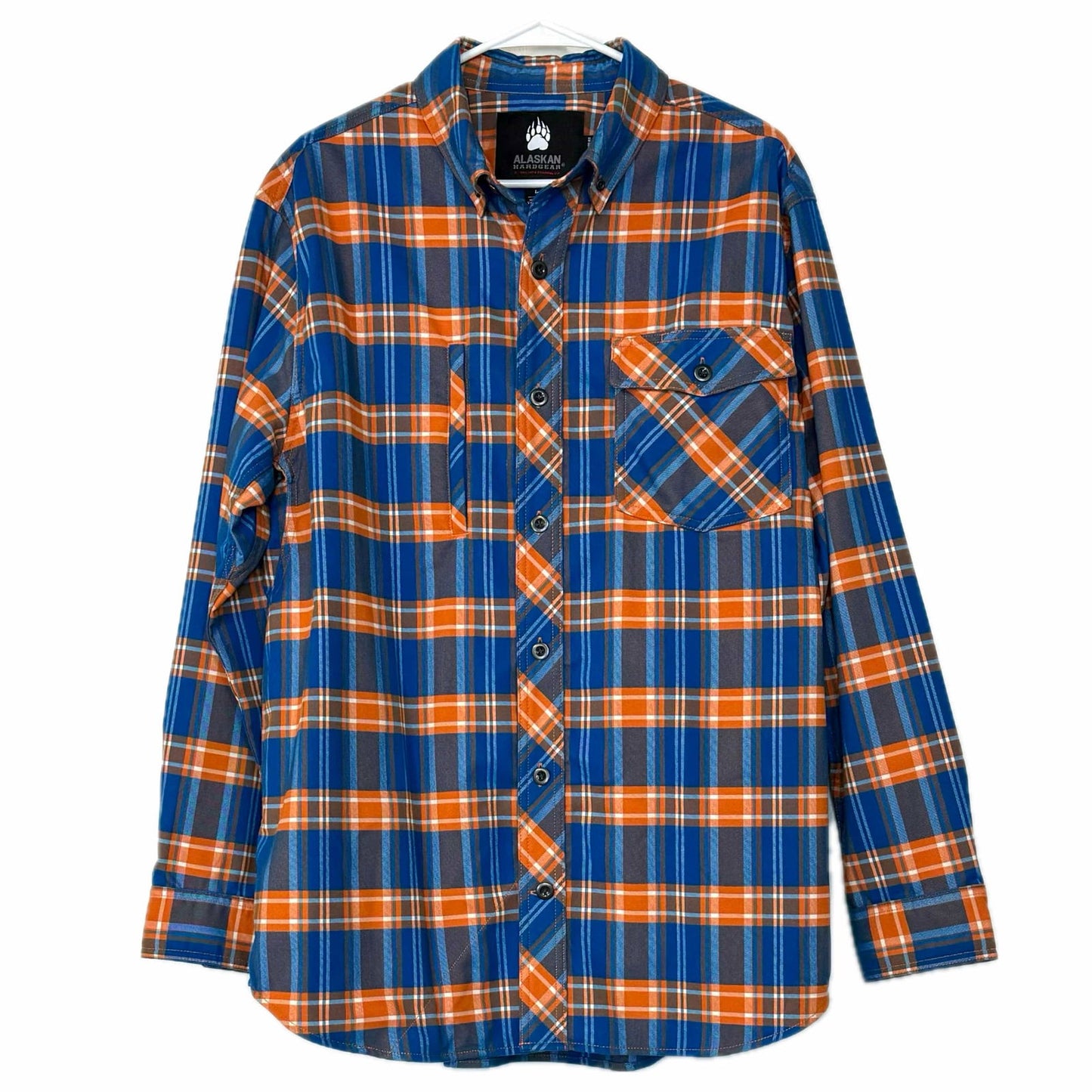 Duluth Trading | Alaskan Hardgear Standard Fit Plaid Flannel Shirt | | Color: Blue/Orange | Size: L | Pre-Owned - | Buy at Parsimony Shoppes