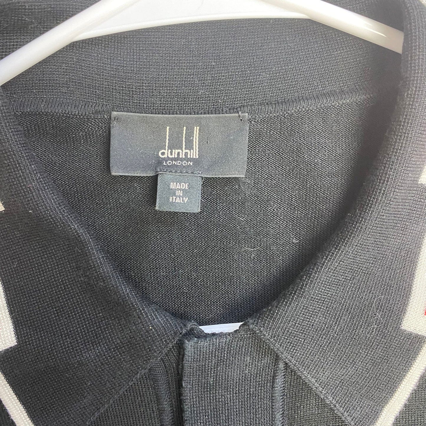 Dunhill Mens Size S Black Silk “D” Polo 3-Button L/s - | Buy at Parsimony Shoppes