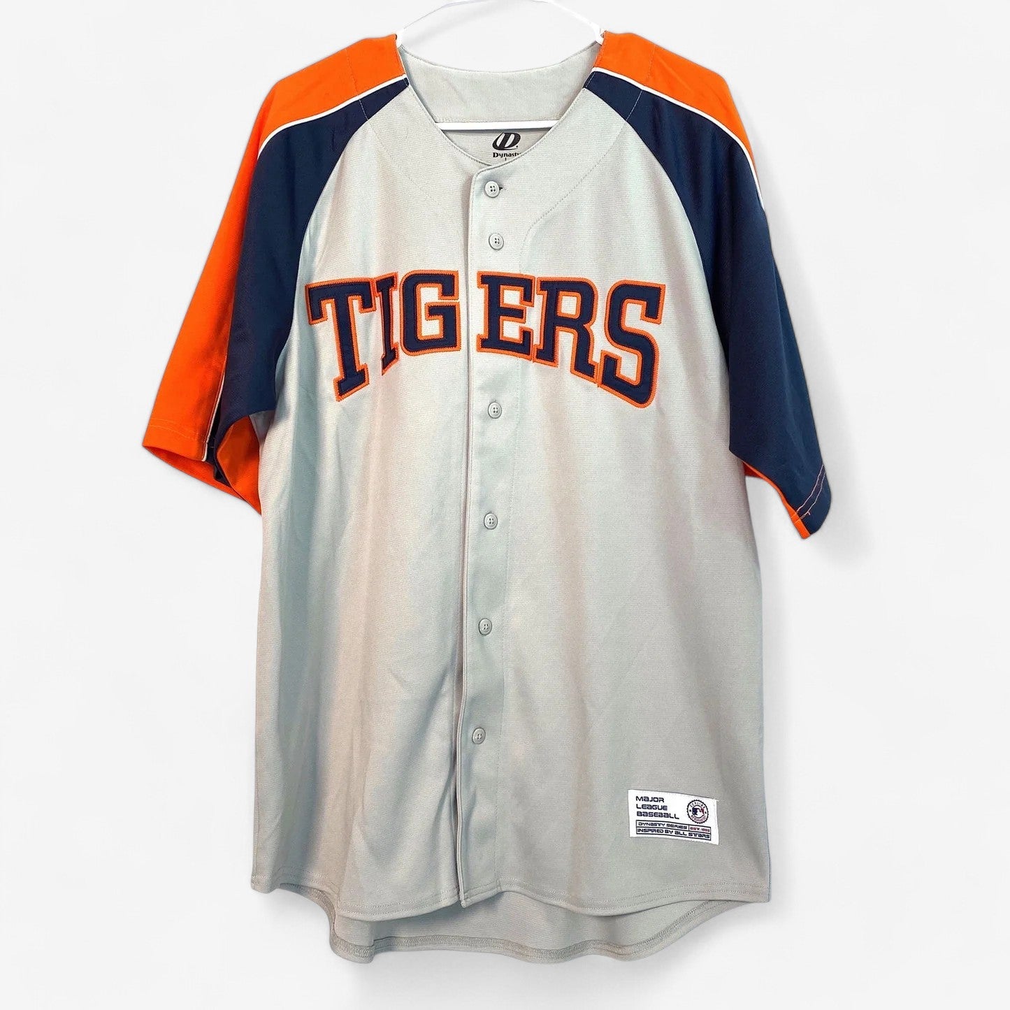 detroit tigers gear Dynasty Men's Detroit Tigers Baseball Jersey | Gray/Blue/Orange
