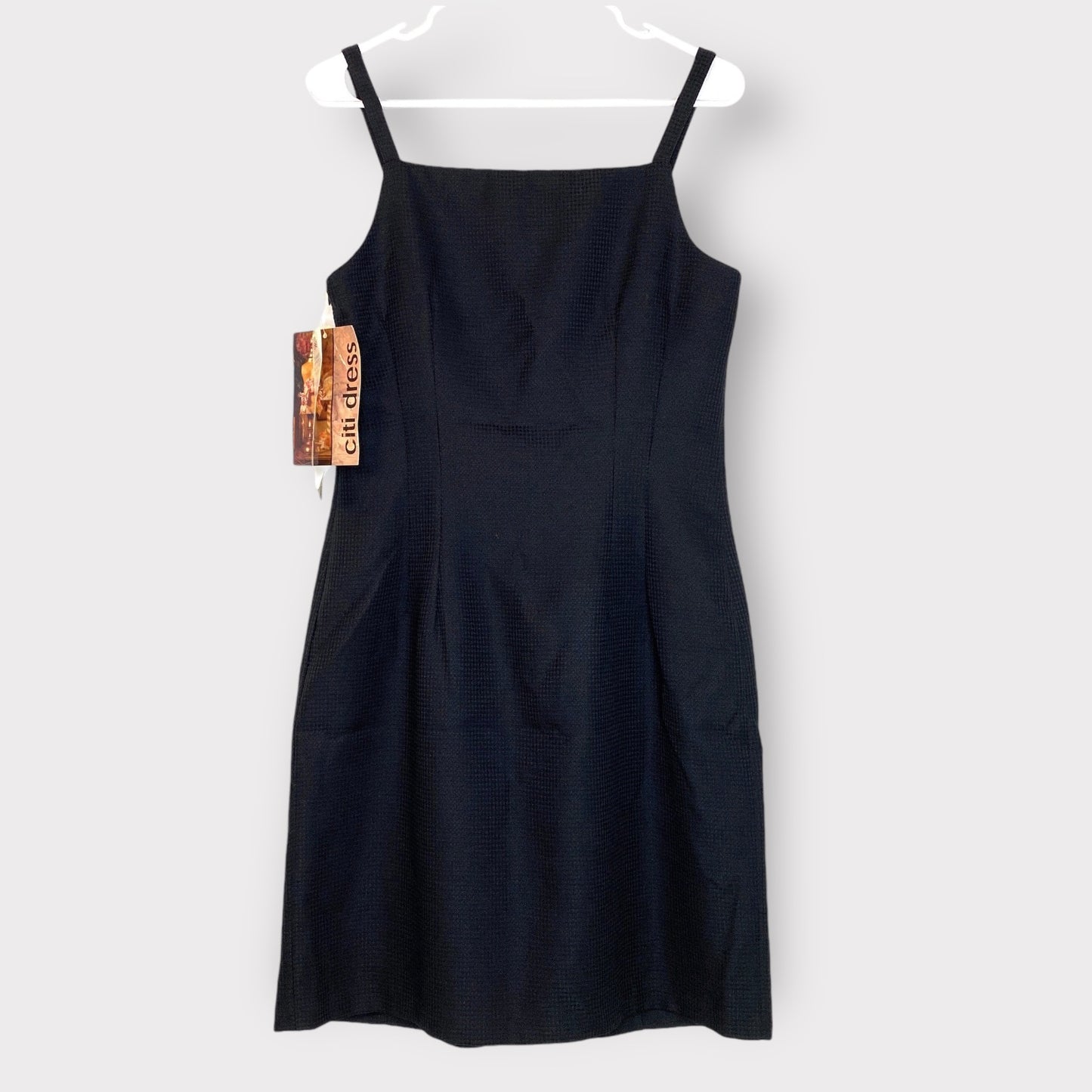 Vintage Citi Dress Women's Black Textured Sleeveless A-Line Dress - Size 10
