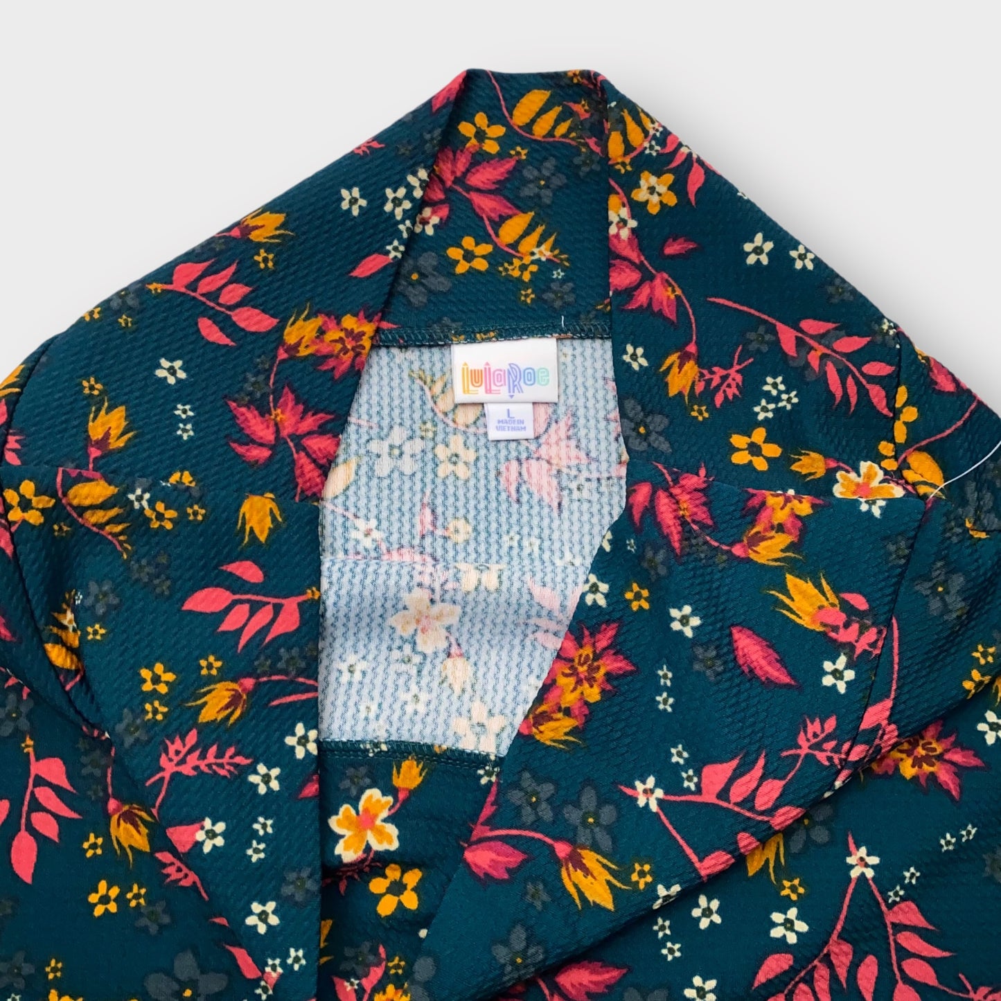 LuLaRoe Cassie Pencil Skirt - Teal Floral Vine - Women's L (12-14) - NWT