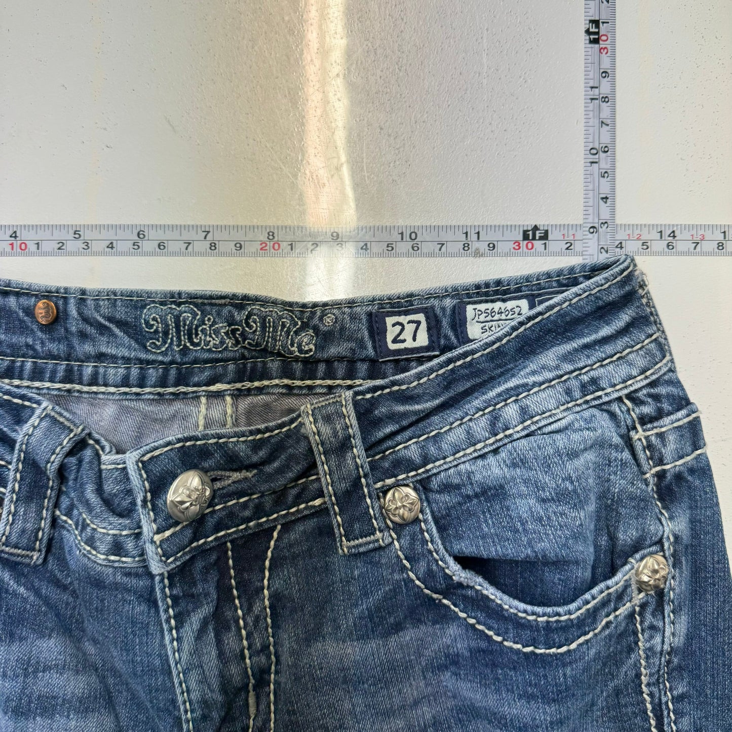 Miss Me Womens Denim Skinny Jeans - Machine Washable Comfort - Perfect for Casual Wear - Available in Blue, Size 27