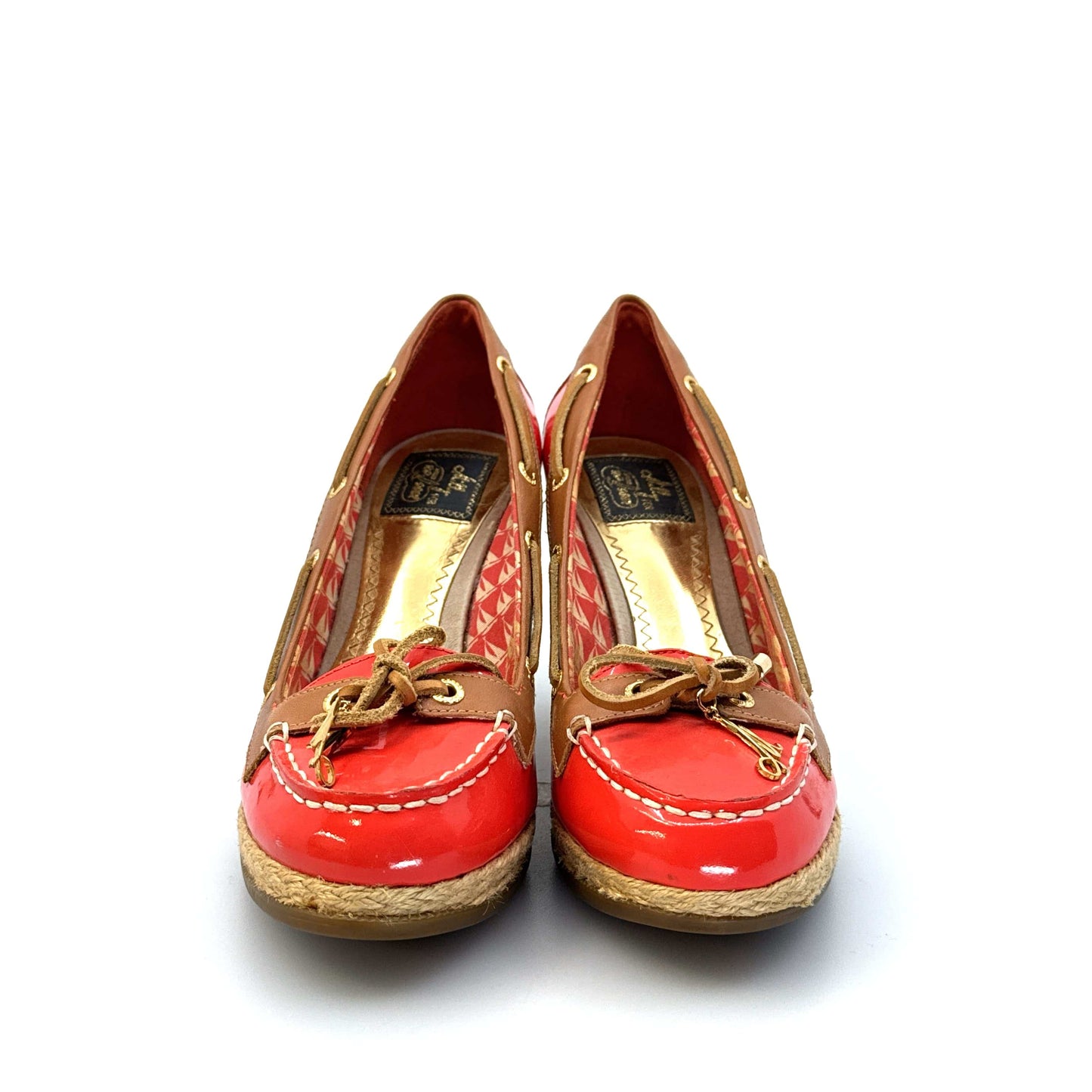 Milly for Sperry Top-Sider Size 7.5M Espadrille Coral Patent Leather Boat Shoes