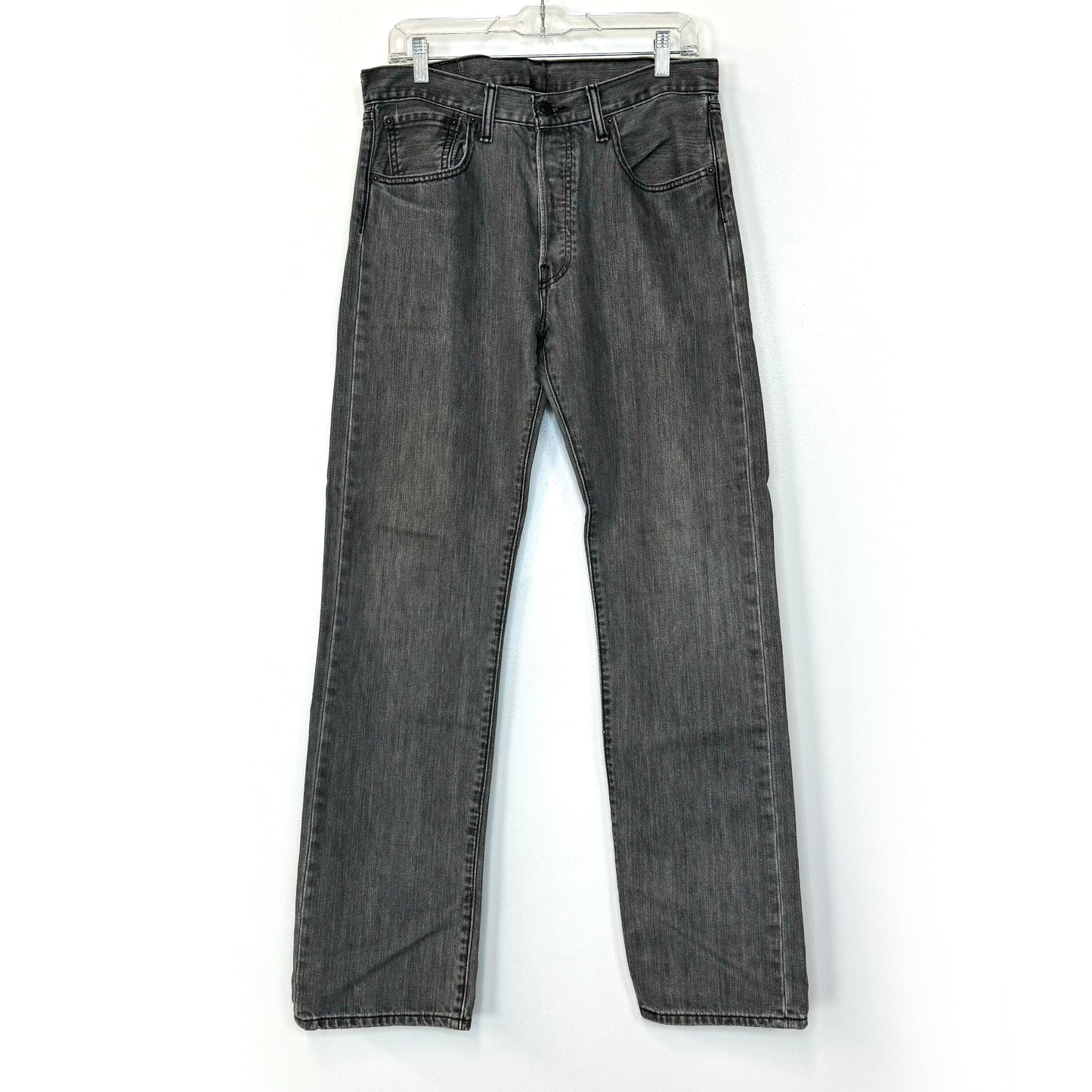 Levi Strauss Mens 501 Original Fit Button-Fly Jeans – Pre-Owned Quality for Everyday Wear – Size 33x31 in Gray