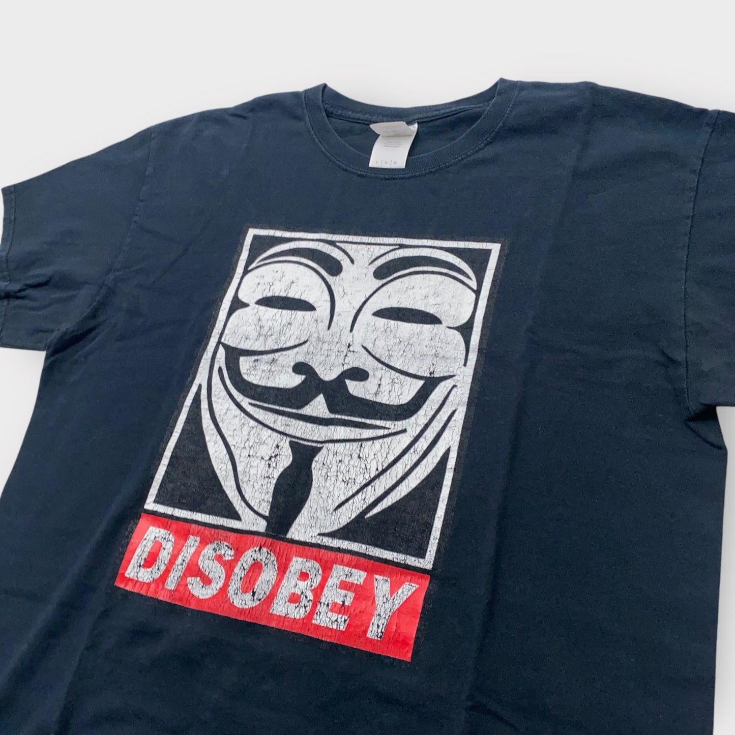 Men's M Black 'Disobey' Guy Fawkes Graphic T-Shirt