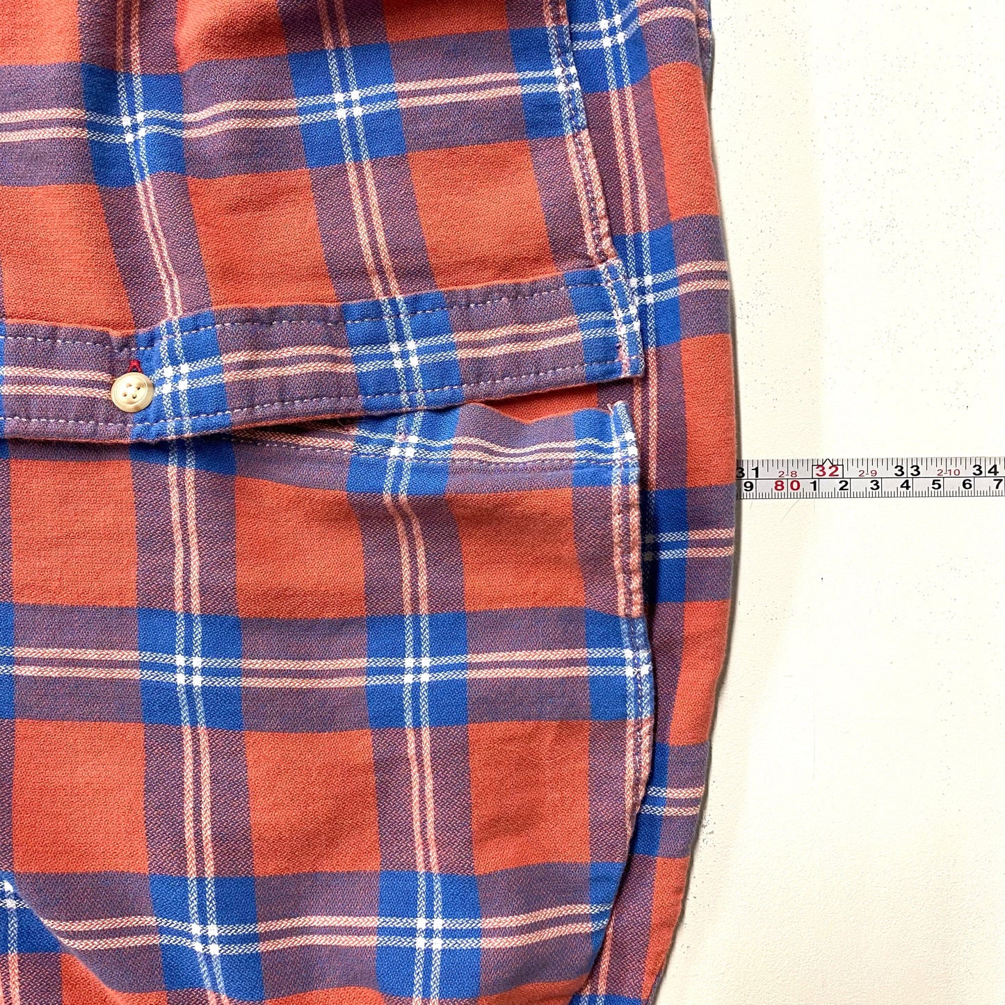 Relaxed Cremieux Classics Mens Size XL Red/Orange/Blue Plaid Flannel Shirt Button Up Heavy L/s Pre-Owned