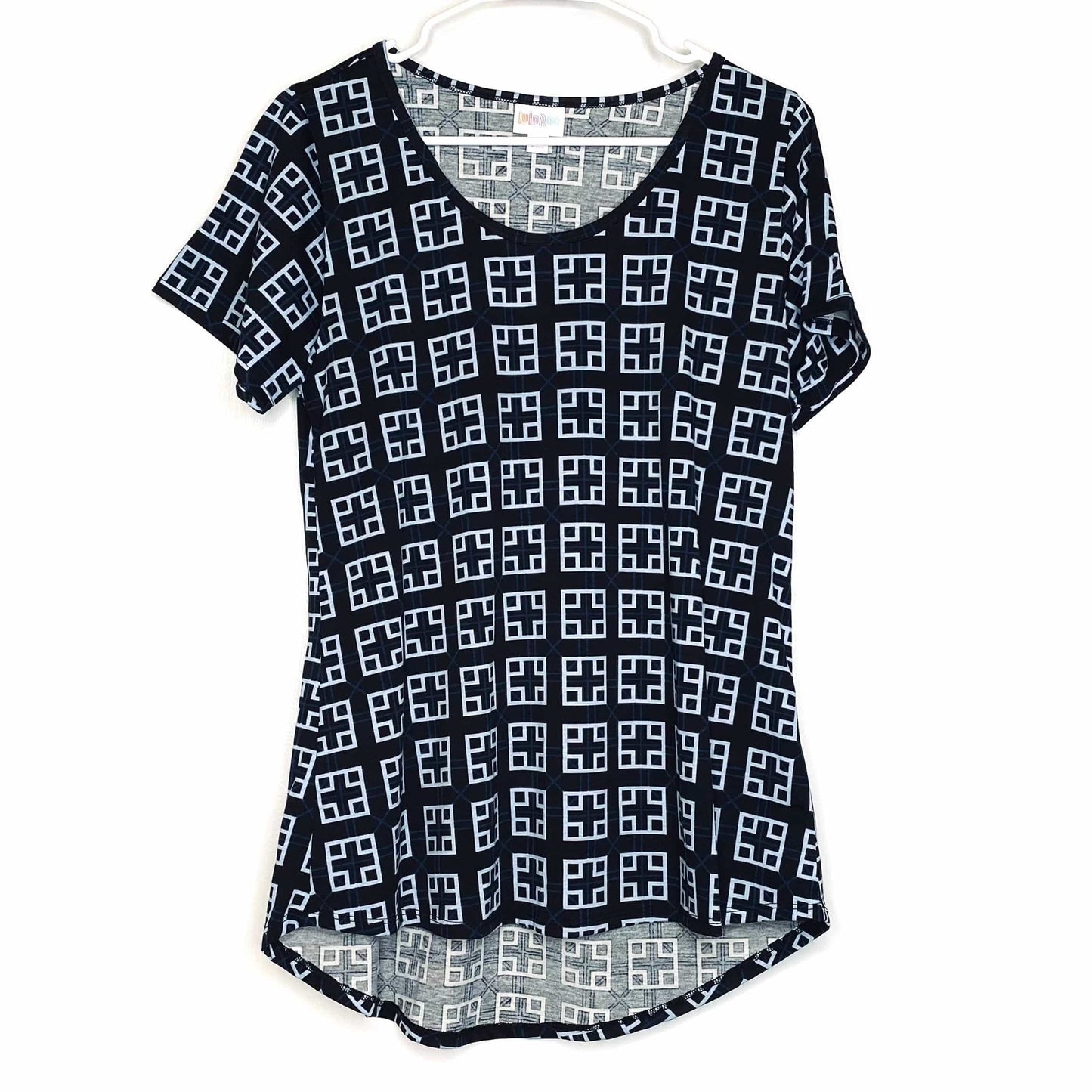 LuLaRoe Womens M Blue/White ‘Game Controller’ Classic T S/s Top NWT
