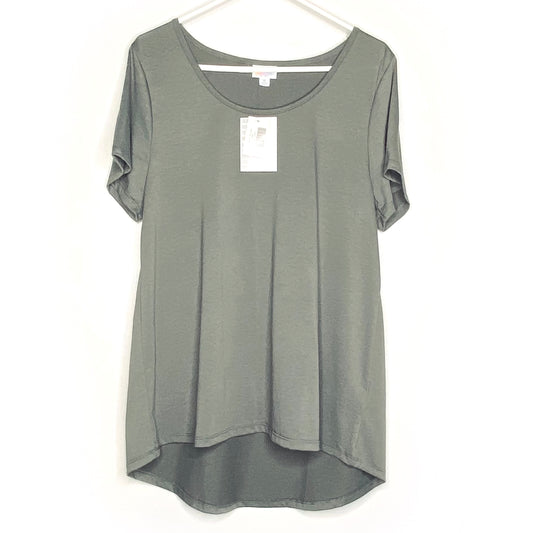 LuLaRoe Womens XL Solid Smoke Gray Classic T S/s Top | NWT