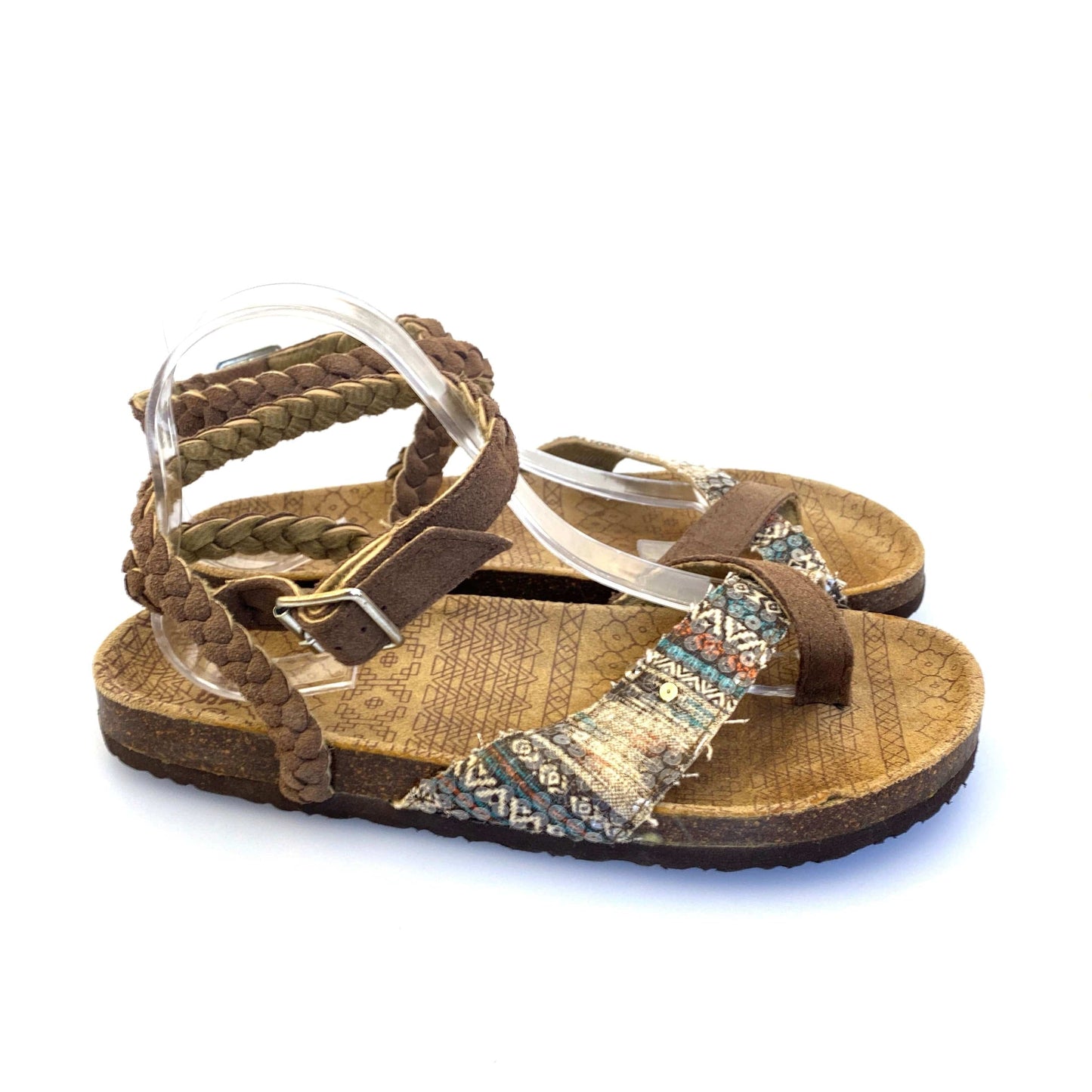 Muk Luks Womens Size 11 Zara Braided Strappy Sandal Pre-Owned