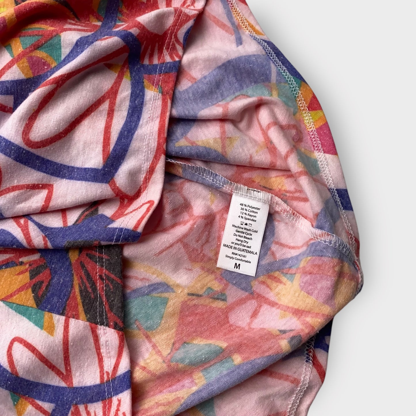 LuLaRoe Irma High-Low Tunic - Oversized Fit - Soft Stretch Fabric - Pink Abstract - M NWT