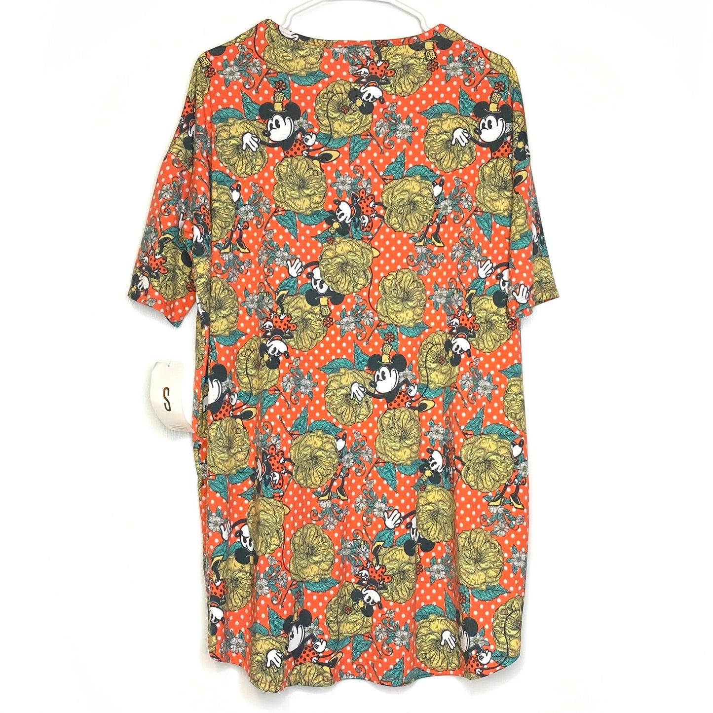 LuLaRoe Womens S Irma ’Minnie Mouse’ Orange/White Polka Dots S/s Tunic Top NWT