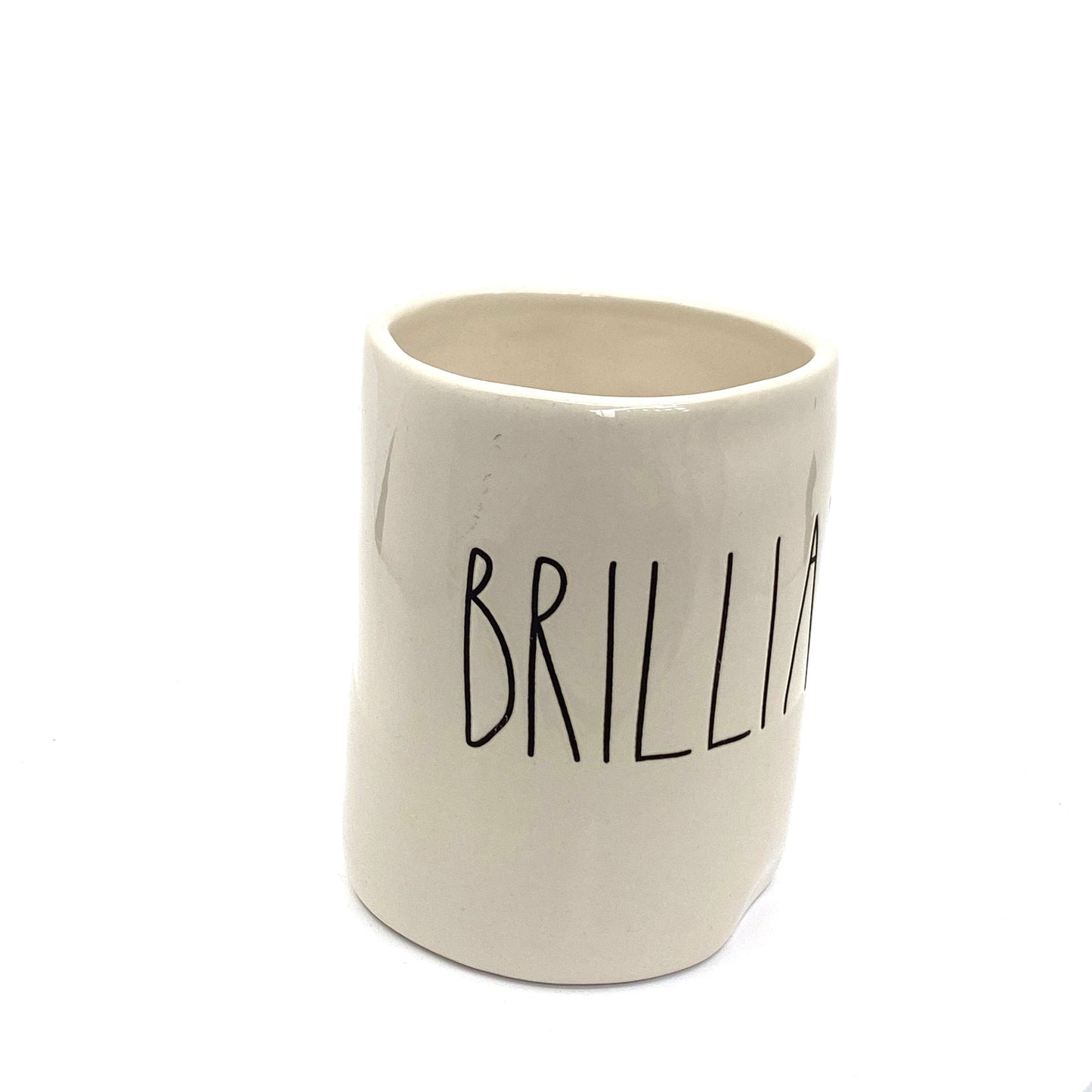 Rae Dunn Artisan Collection ‘BRILLIANT’ Large Letter White Coffee Cup Mug By Magenta