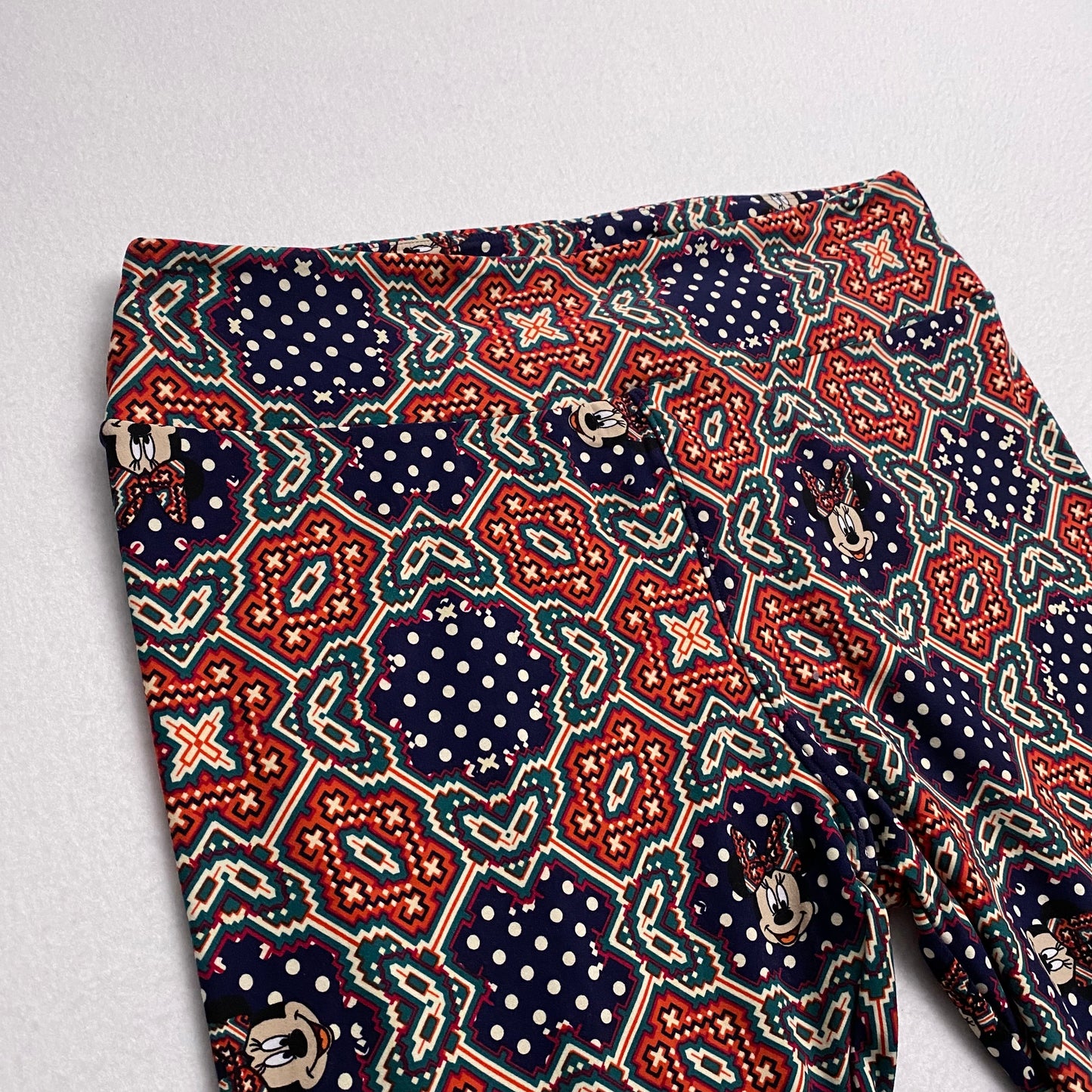 LuLaRoe Disney Leggings | TC (12-18) | Multicolor Polka Dot/Geometric Minnie Mouse | New