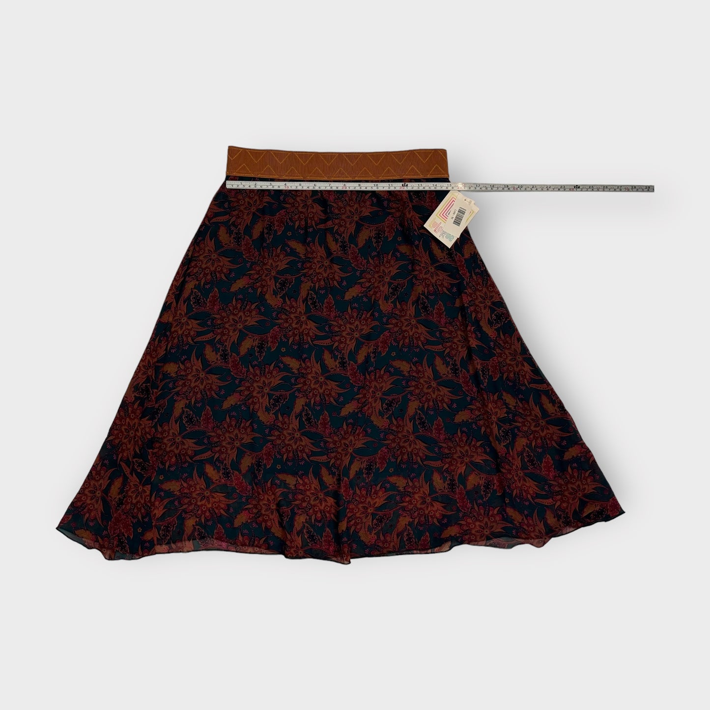 LuLaRoe Lined Lola Skirt | M | Yellow/Purple/Blue Floral | NWT